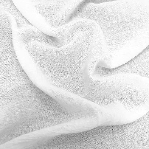 Tela de gasa de algodón 100% algodón de 4850 pulgadas de ancho, arrugada, ligera, se vende por yarda, muchos colores (1 yarda, blanco)