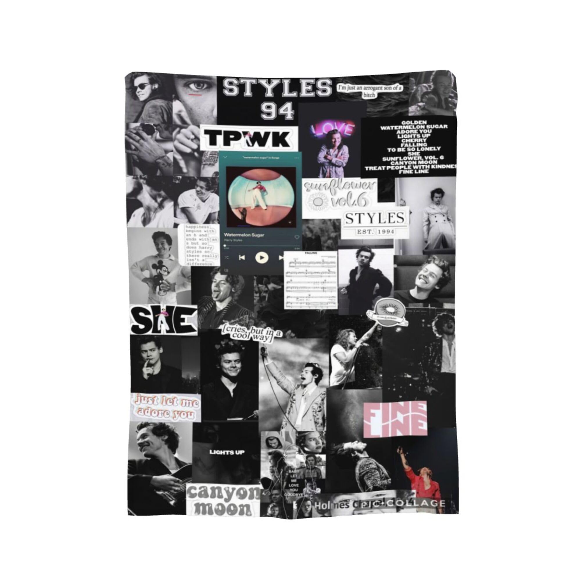 Styles Blanket Plush Soft Throw Blankets for Bedroom Sofa Living Room Throws 50"" X 40"", Black