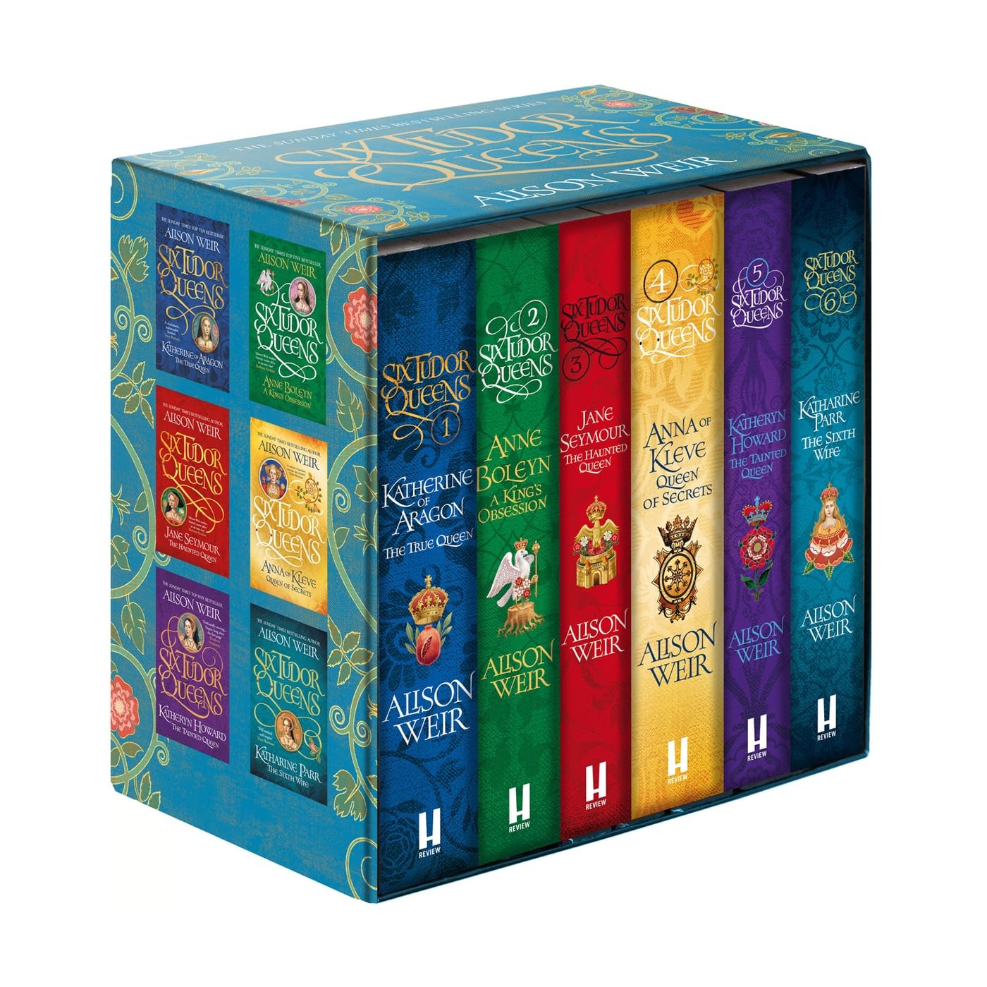 Alison Weir Unisex Light/Burgundy Six Tudor Queens Series 6 Books Collection Box Set By
