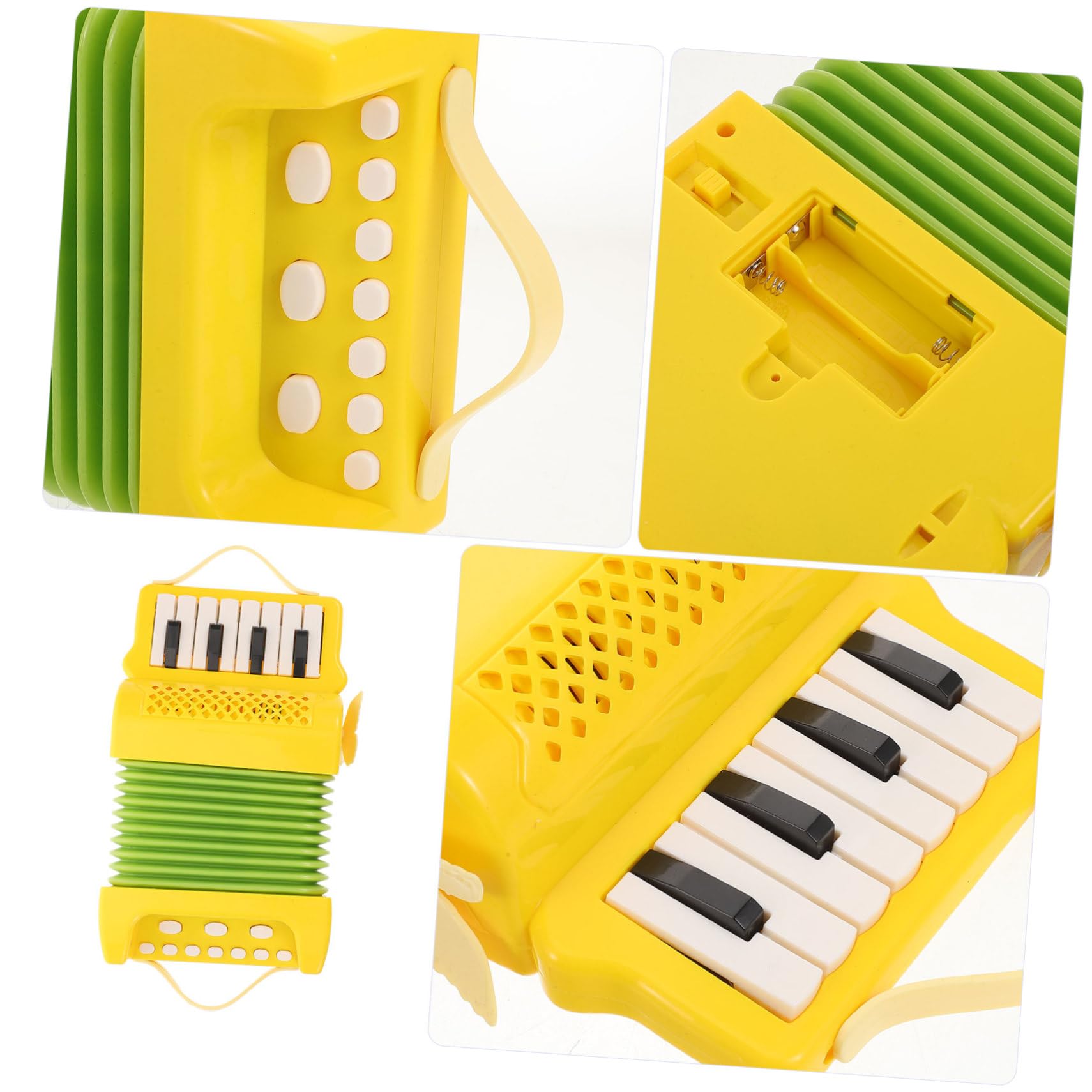BESTonZON Strumento Musicale Giocattolo per Bambini in Plastica Gialla Controllo a Pulsanti, Migliora Coordinazione Dita per Attività Prescolari e Educazione Musicale Precoce