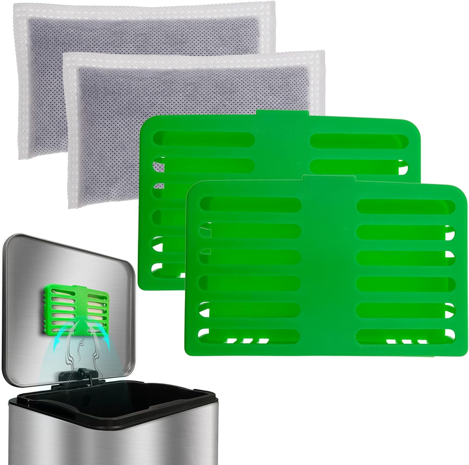 Shurex Trash Can Deodorizer Kit StickOn Activated Carbon