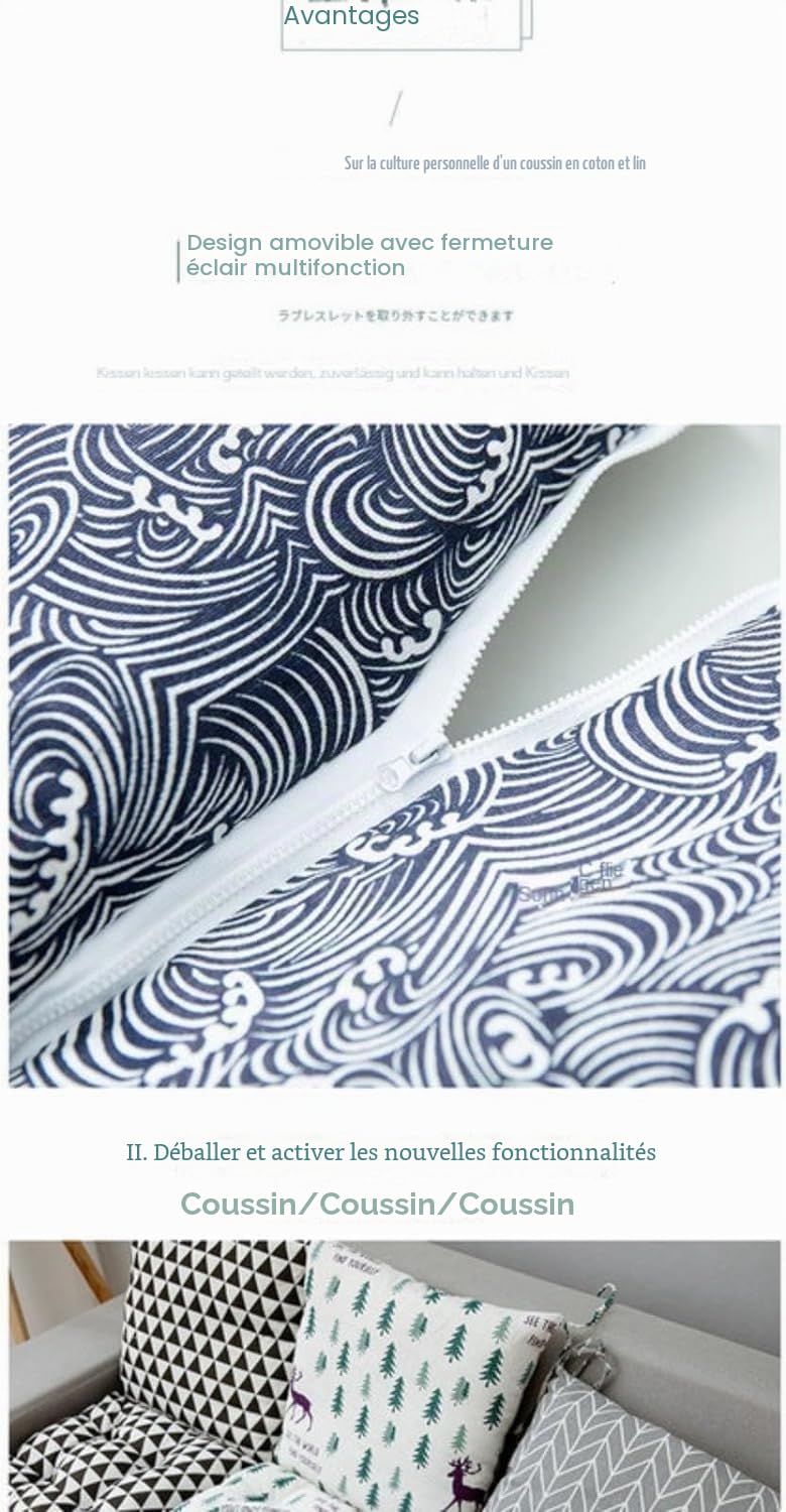 (40 x 80 cm - Lot de 2 Coussins de Chaise avec Dossier - Coussin de Dossier avec Liens - pour Chaise de Jardin et bancs, dans la Maison et Le Jardin