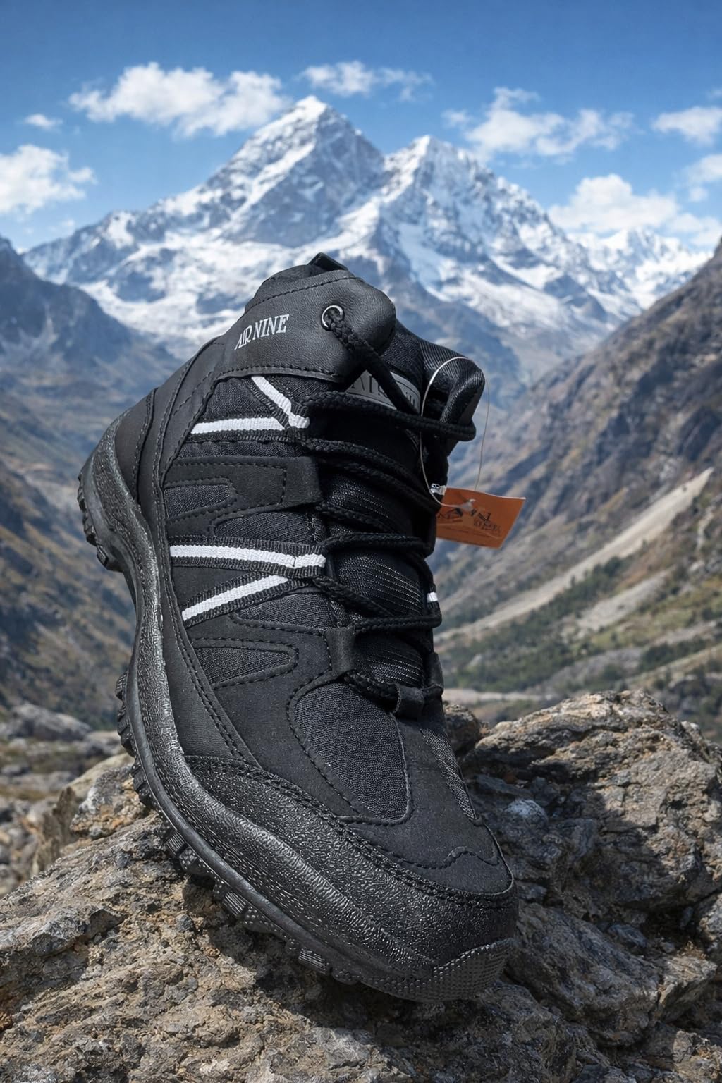AIR NINE Mid-Top Hiking Shoes,Black, Article Diesel (UK Footwear Size System, Adult, Men, Numeric, Medium, 9) 1