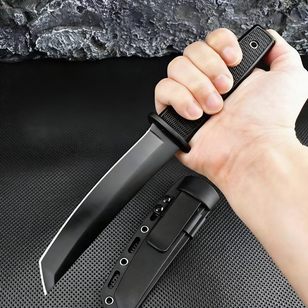 Generico TEERMA D8W Forgiatura integrata fixed blade Coltello multiuso, Utilizzato principalmente per campeggio, caccia, pesca, esplorazione della giungla, escursionismo