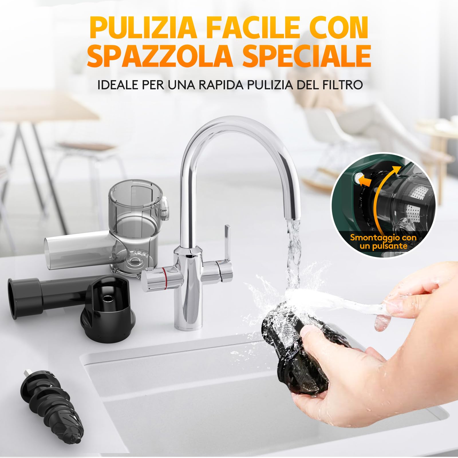 Aobosi Estrattore Frutta e Verdura, Estrattore di Succo a Freddo con Motore Silenzioso e Funzione Inversa, senza BPA & Facile da Pulire & Spazzola（150 Watt/Verde）
