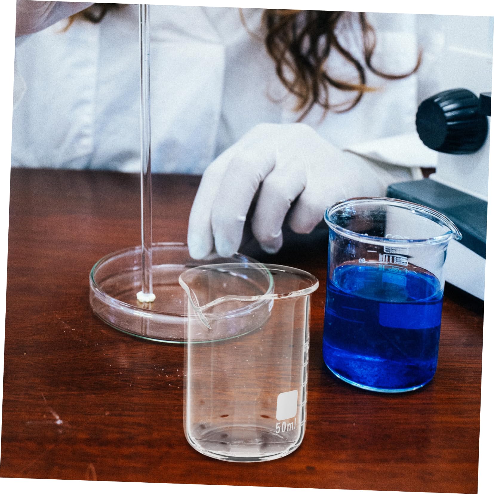 iplusmile Set 6 Pezzi Becher in Vetro Resistenti al Calore 50ml Scala Chiara e Becher Graduati per Progetti di Laboratorio e Uso in Cucina