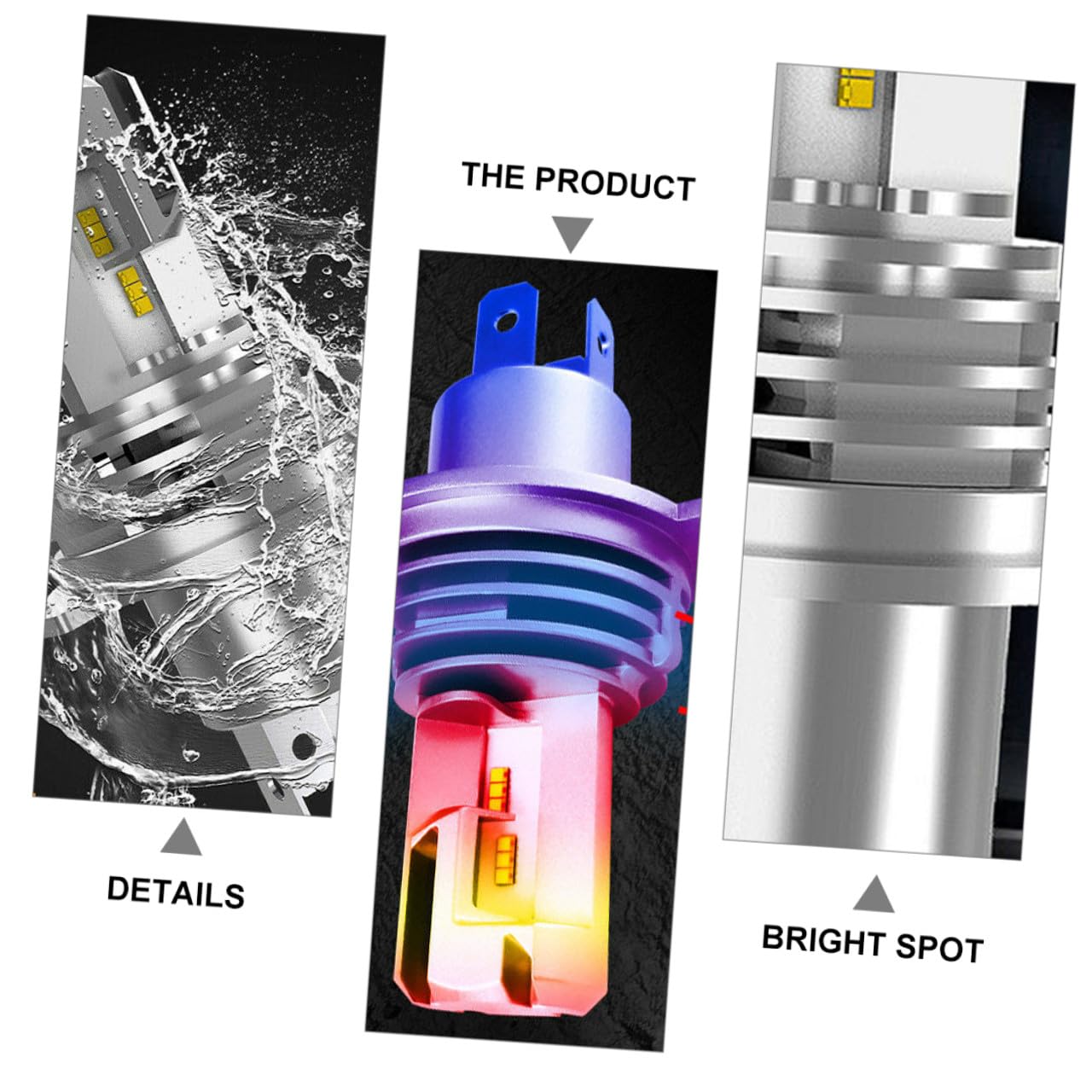Lampadine LED per Auto Alta Luminosità 2 Pezzi Basso Consumo H4 9003 55w 5000lm 6500k in Lega di Alluminio Sinistro e Destro per Fari Anteriori