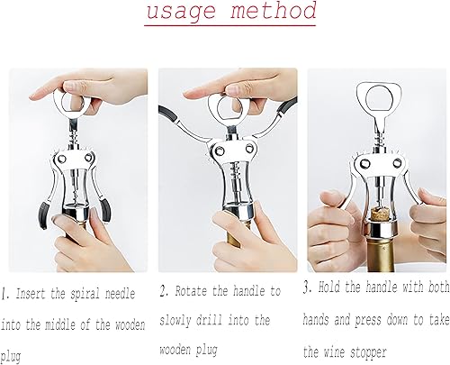 Miniatura 4 de SJJEBSK Kit de abridor de botellas de vino accesorios reutilizables abridor de botellas de vino tinto y cerveza abridor de botellas multifunción con
