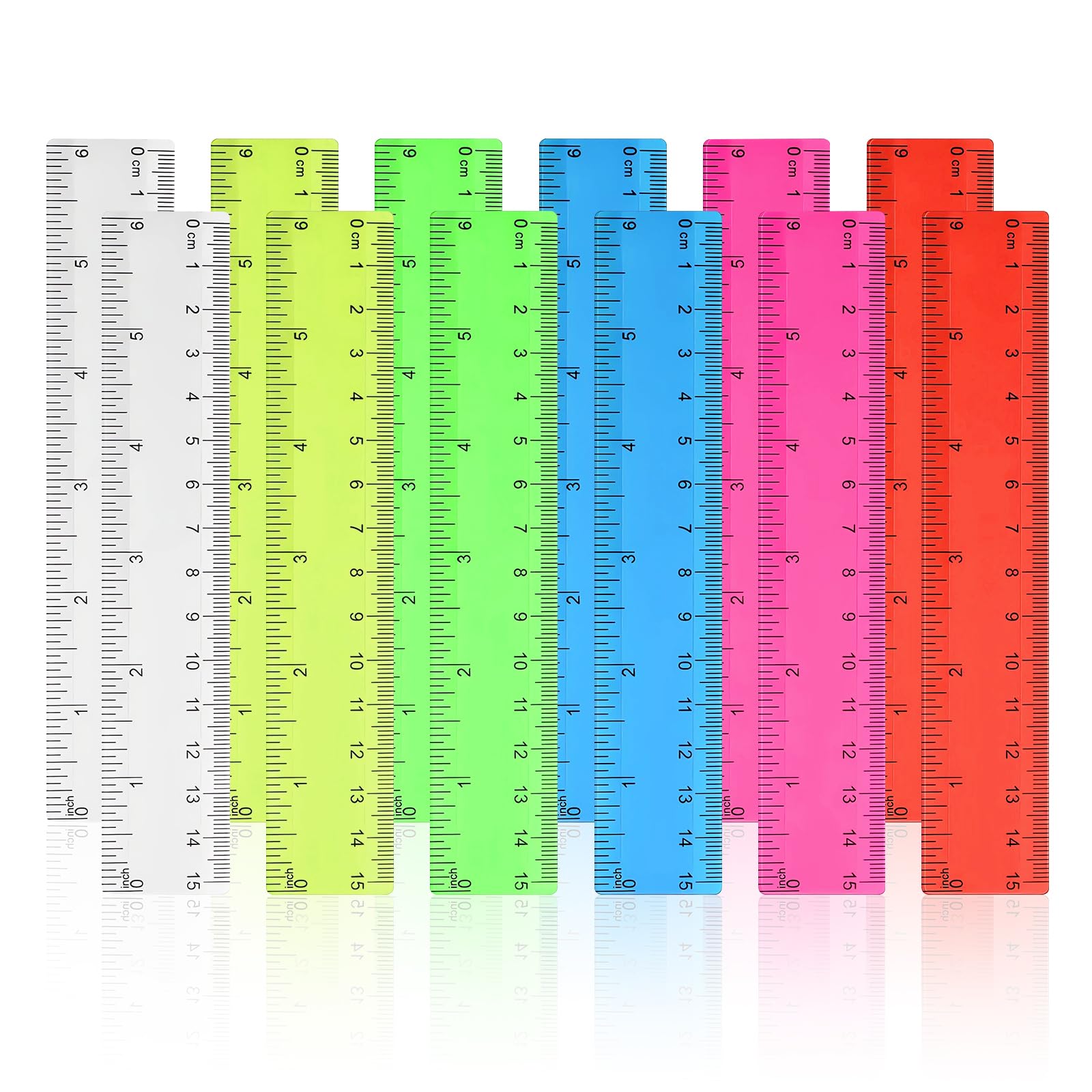 Righello 15 cm Trasparente in Plastica Flessibile Centimetri Pollici Piccolo Cartoleria Scuola Aula Ufficio