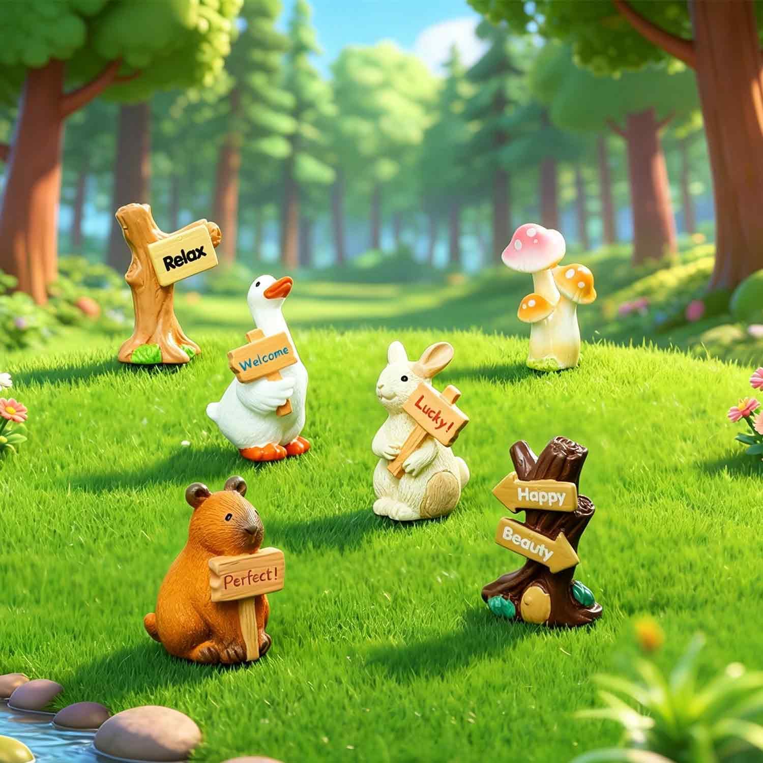 6 Piece Miniature Toys Pack, Collectible Figurines for Toy Collection, Miniature Landscape and Home Decoration Items for Living Room-image-43