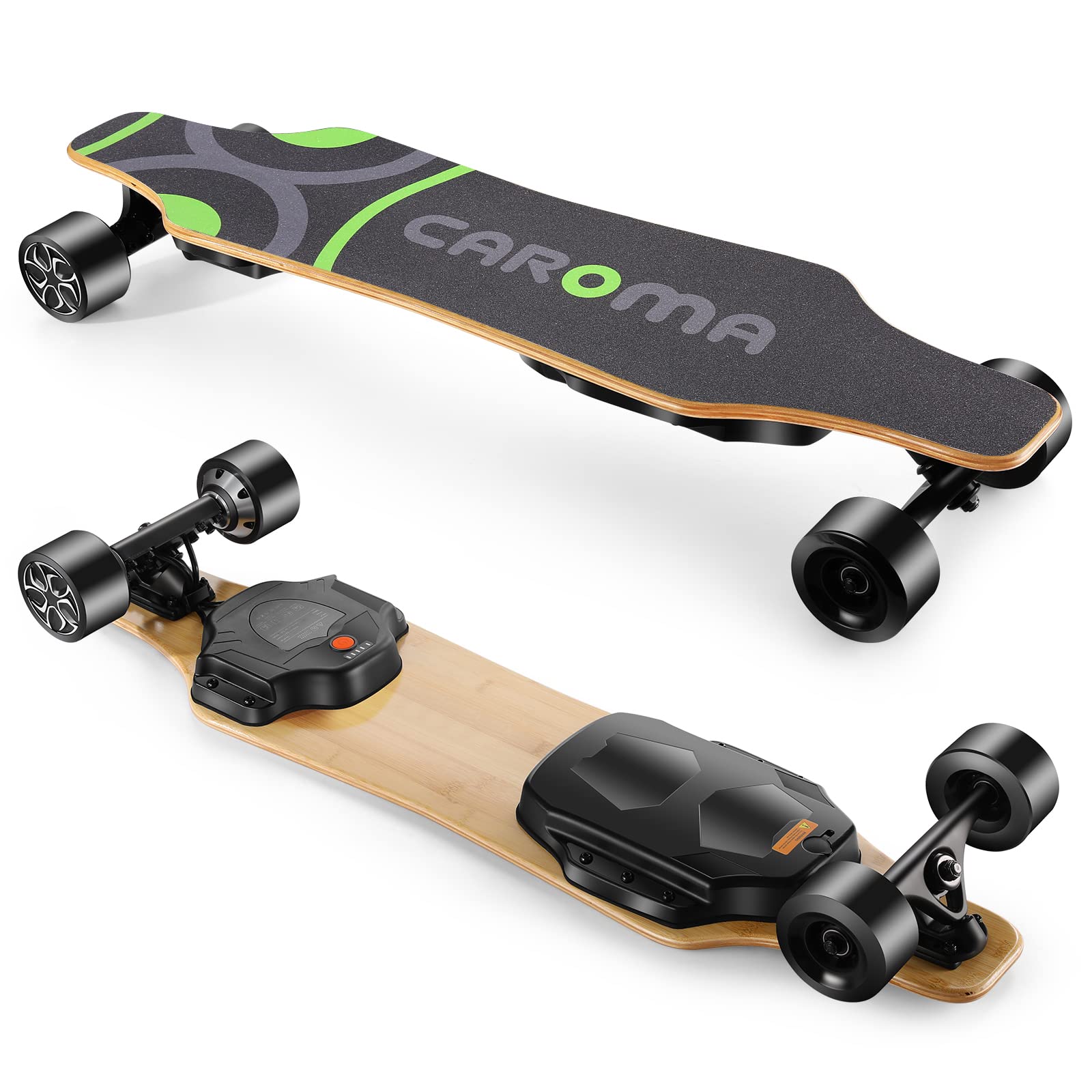 Caroma Skateboard Électrique Avec Télécommande - Moteur 350W, 20KM/H, 10-12KM Autonomie - Gris