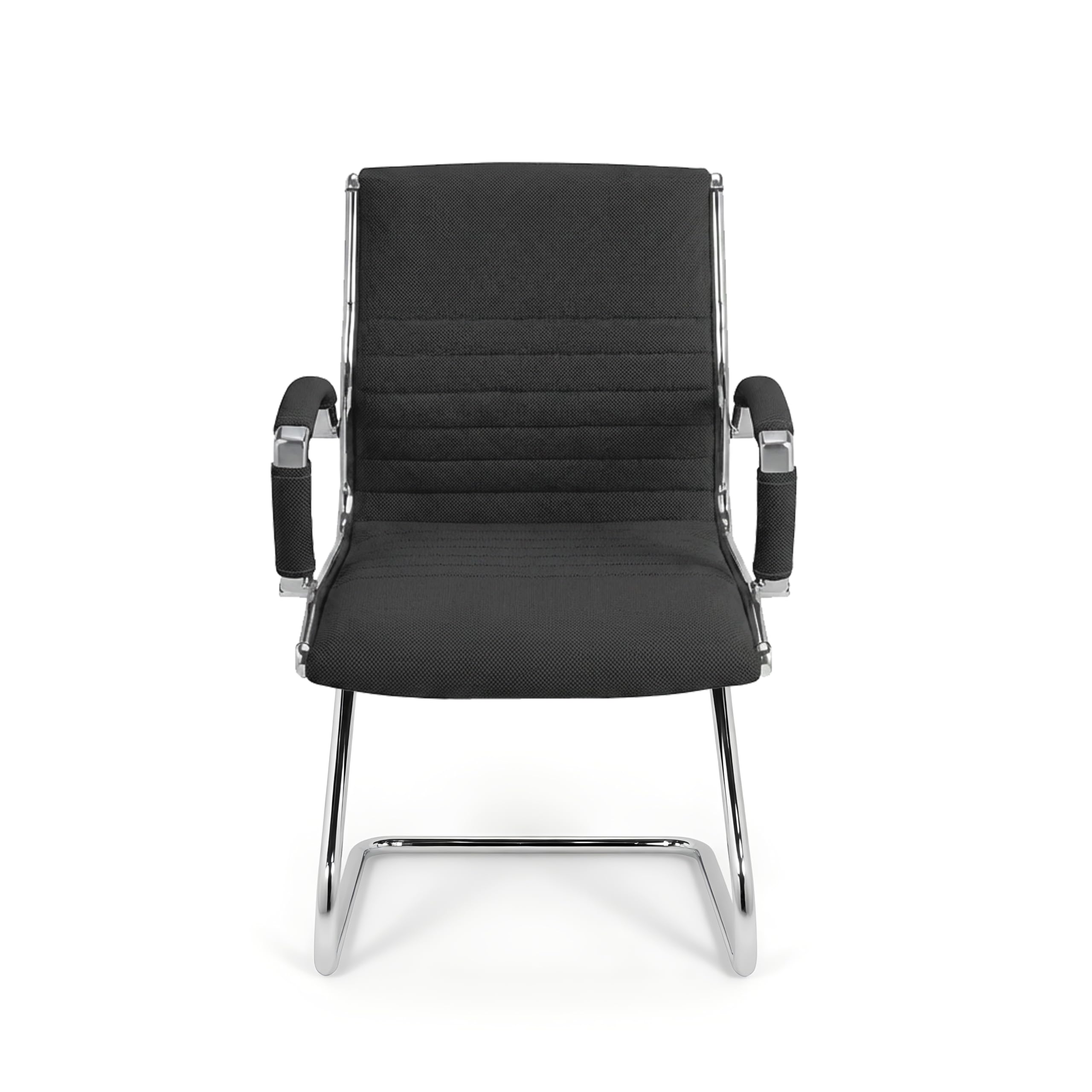 VERSEE Besucherstuhl Montreal aus Stoff, Anthrazit, Sitzhöhe 45 cm | Moderner Konferenzstuhl für Büro, Besprechungs- und Wartezimmer, ergonomisch gestaltet und stabil
