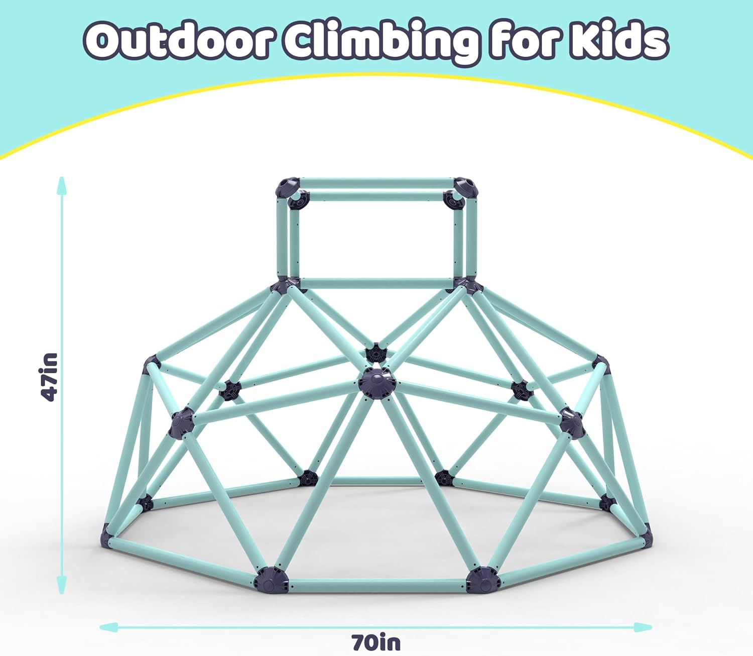 Geometric Climbing Dome – Sturdy Steel Frame, All-Weather, for Kids 3–10 (Blue)