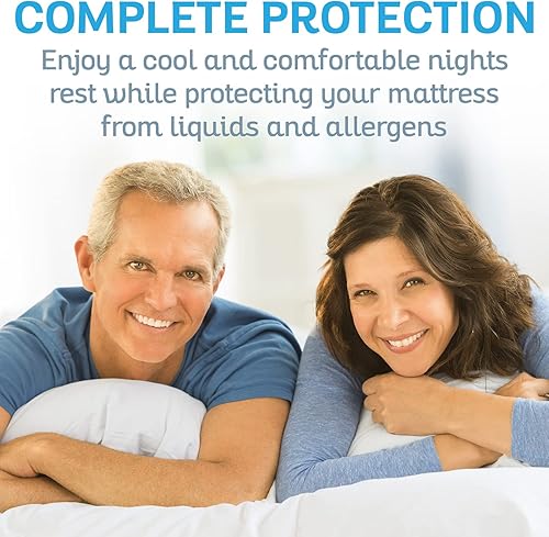 Miniatura 9 de Sures Protector de colchón impermeable, sábana de tamaño matrimonial, sábana bajera lavable a máquina, sin vinilo, para niños, adultos y ancianos