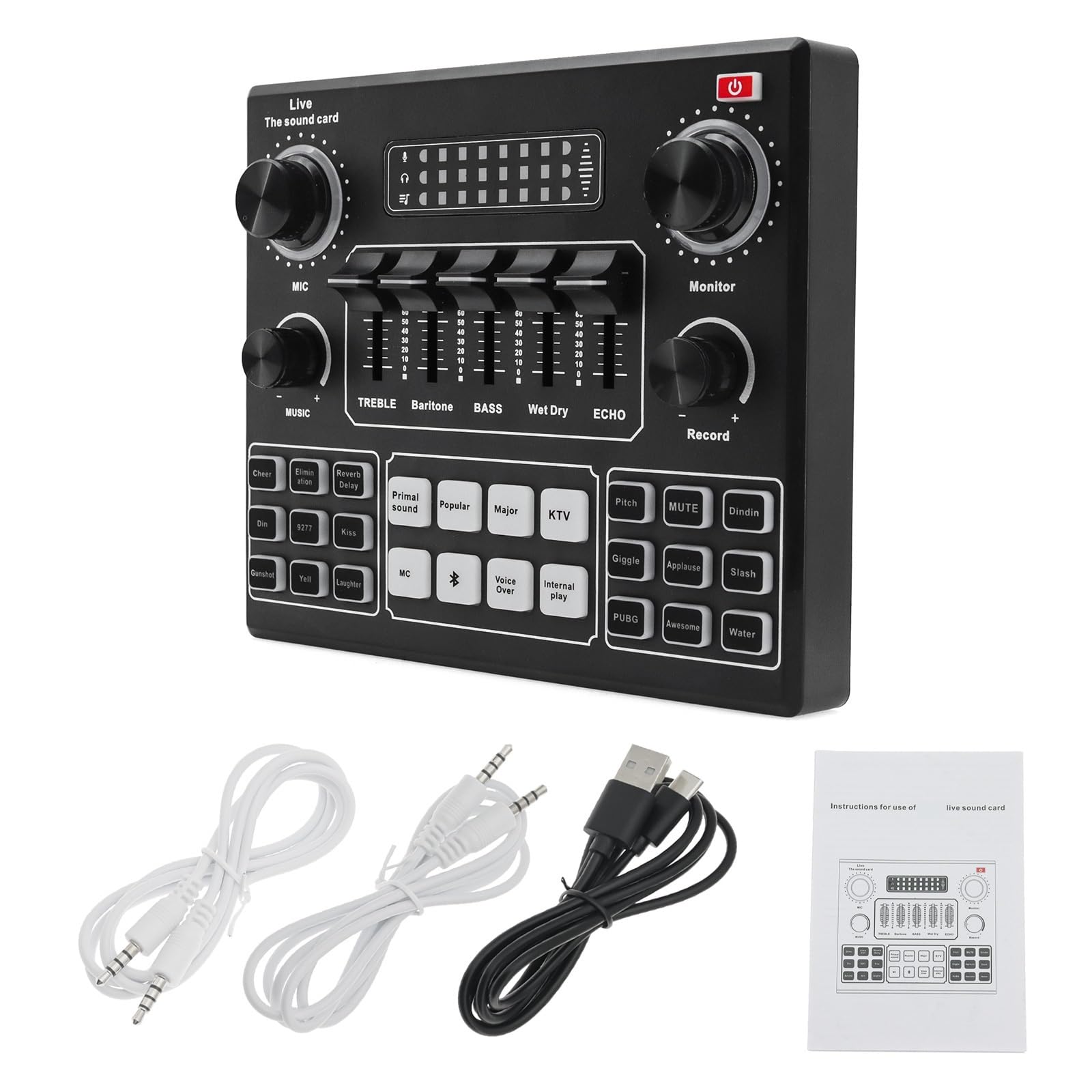 Scheda audio dal vivo e interfaccia con effetti mixer DJ e cambia voce Attrezzatura DJ Mixer vocale