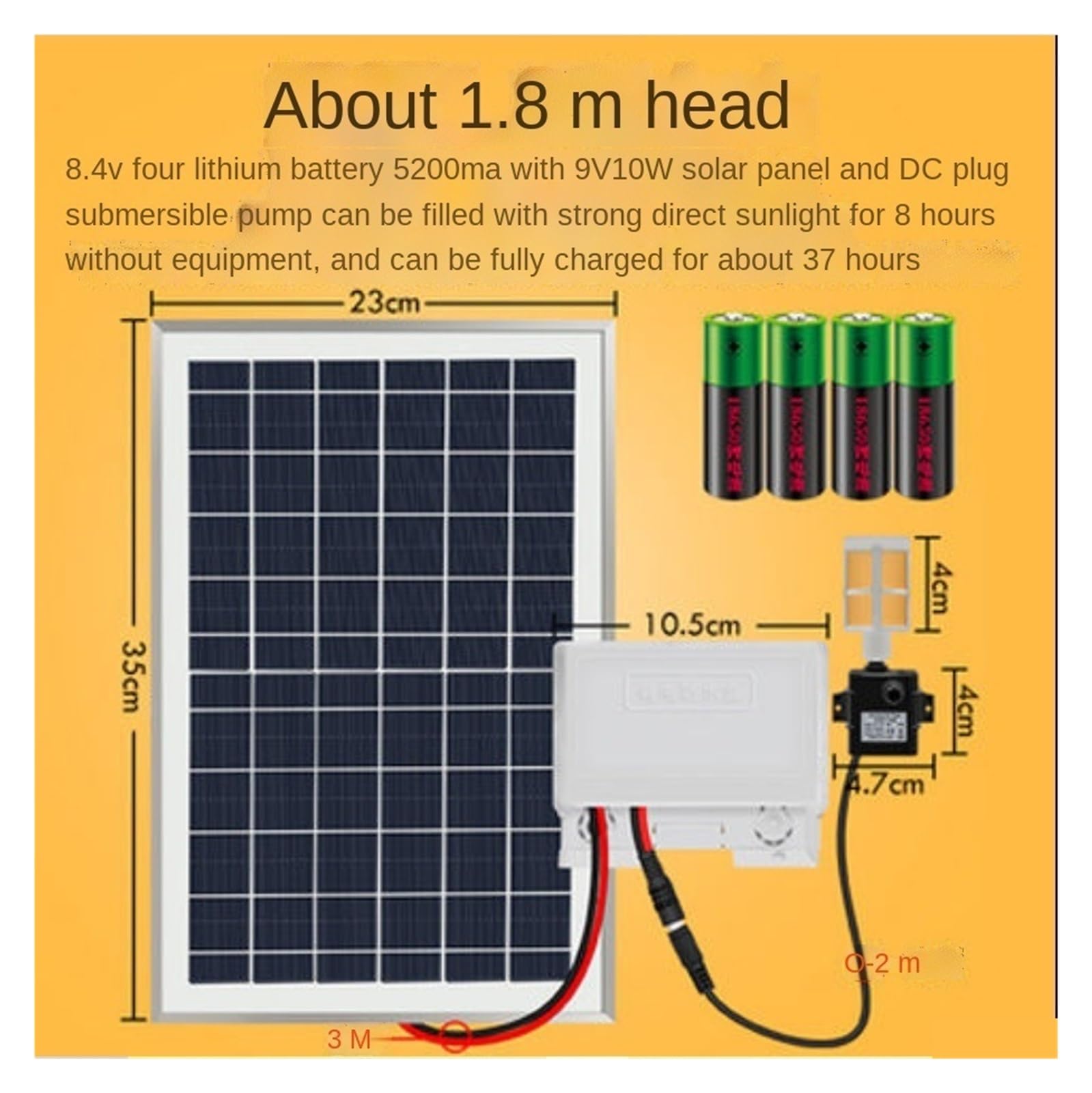 12V filtrowana mała fontanna solarna pompa do akwarium zewnętrzna bezszczotkowa pompa głębinowa ssąca cyrkulacyjne chłodzenie akwarium Ogród Mały Staw(8.4v 4 battery 10w)