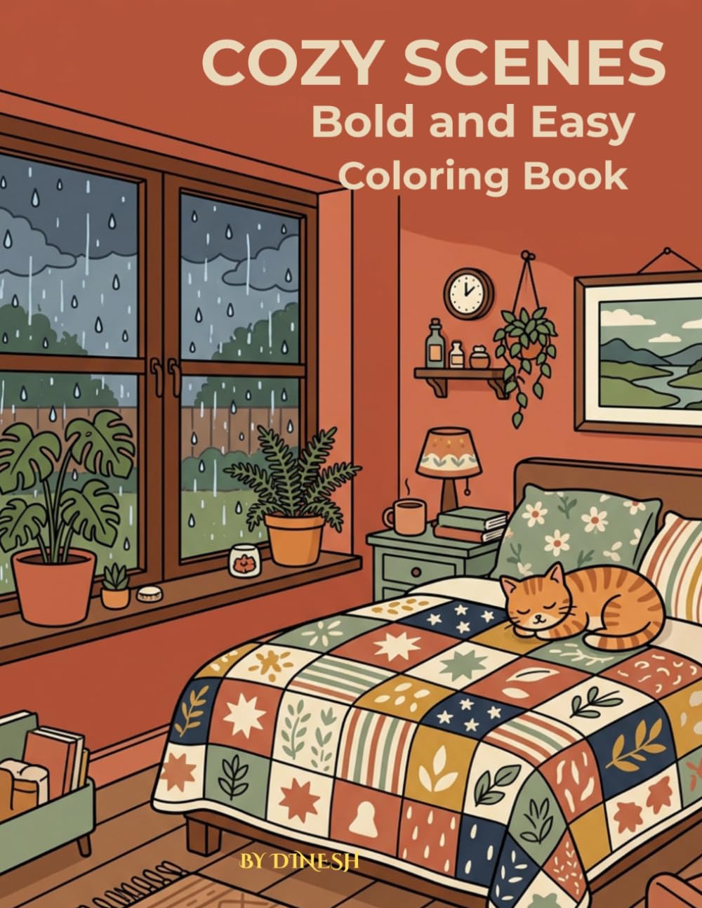 Bold and Easy Cozy Scenes Coloring Book: Simple and Relaxing Coloring Pages for Adults, Seniors, and Beginners with Cute Rooms, Calm Spaces, and Hygge Aesthetics