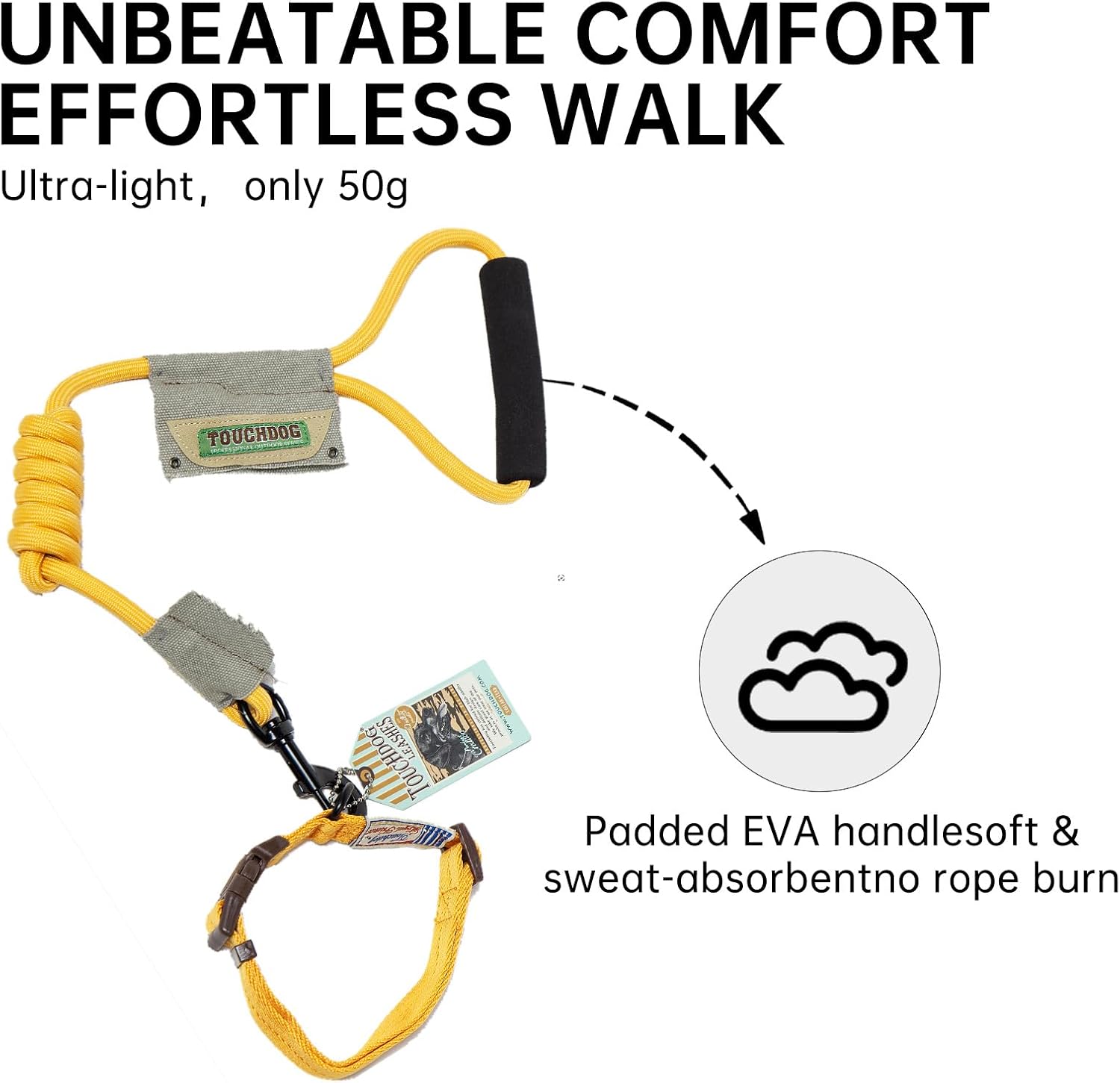 Touchdog Outdoor Reflective Dog Harness and Leash Set, No Pull Adjustable Nylon Dog Harness for Small Medium Dogs, Lightweight Breathable Training Walking Gear (Yellow, S)