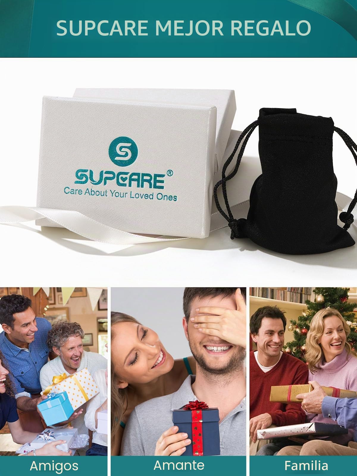Supcare Collar Rosario Católico Hombre Mujer Collar Cristiano Acero Inoxidable 316L con Medallas Virgen María, San Cristóbal y San Miguel, Cadena Rosario para Rezo, Colgar en Coche y Uso Diario