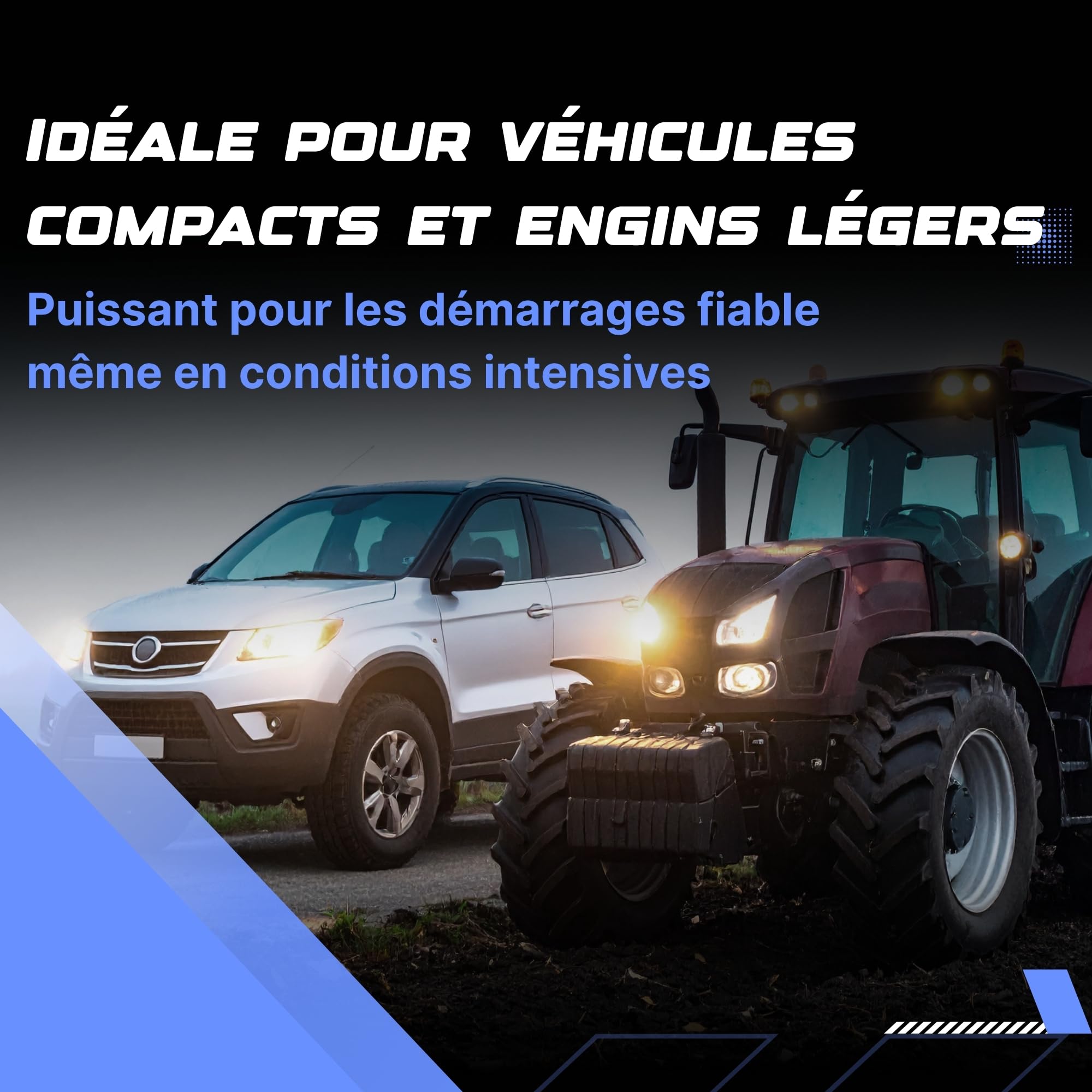 Batterie Voiture 12V 70 Ah L3 - Puissance de Démarrage 640A - Qualité Origine - Batterie Auto Sans Entretien - Prête à l’emploi - Compatible Voiture et Chantier - Livraison Power Hexagone