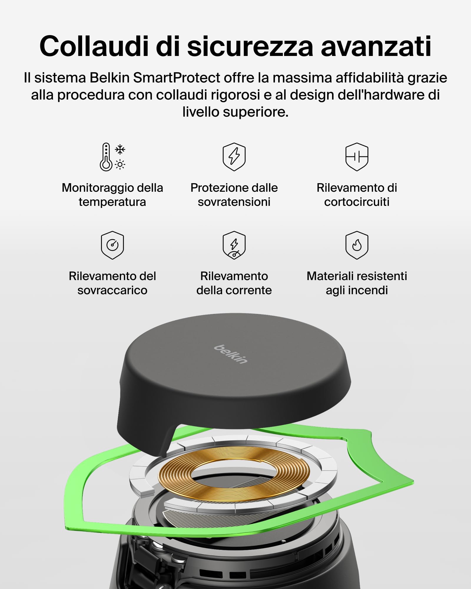 Belkin UltraCharge Caricatore Wireless Magnetico 3 in 1 Qi2.2 25W con Porta USBC, Stazione di Ricarica per Samsung Galaxy S26, Galaxy Watch, Pixel 10, Pixel Watch, Apple Watch, con Alimentatore 45W