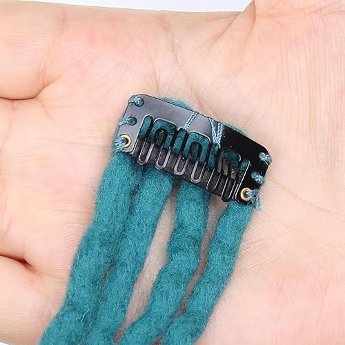Miniatura 2 de Pouweney Extensiones de rastas texturizadas de 22 pulgadas, de doble extremo, rectas, color negro natural, rastas sintéticas de ganchillo temible