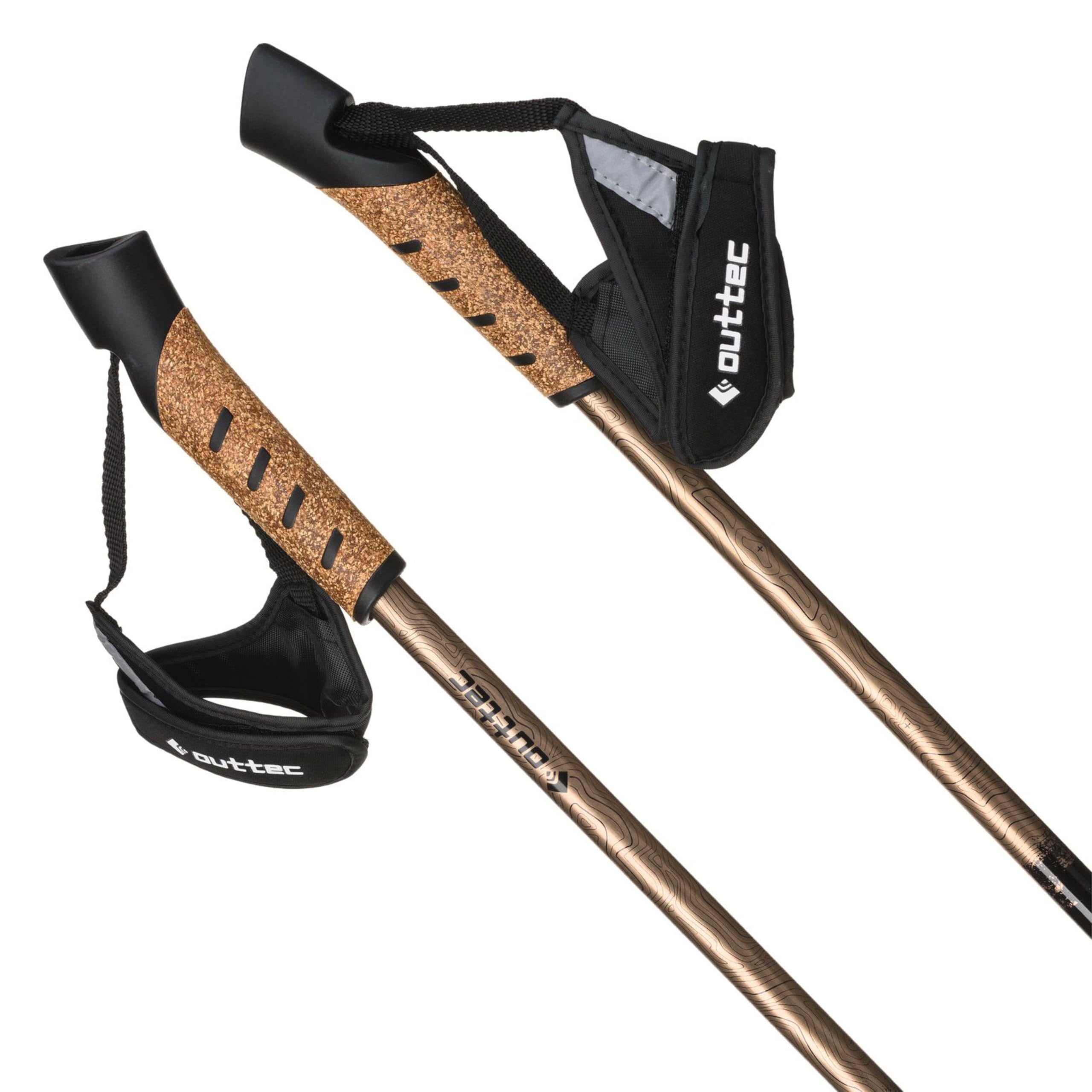 Carbon Wanderstöcke, Ultraleichte Trekkingstöcke, Nordic Walking Stöcke mit Gummistopfen, 110 oder 115 cm, Einteilige Trekkingstöcke, Gehstöcke mit Gummipuffer für Damen und Herren