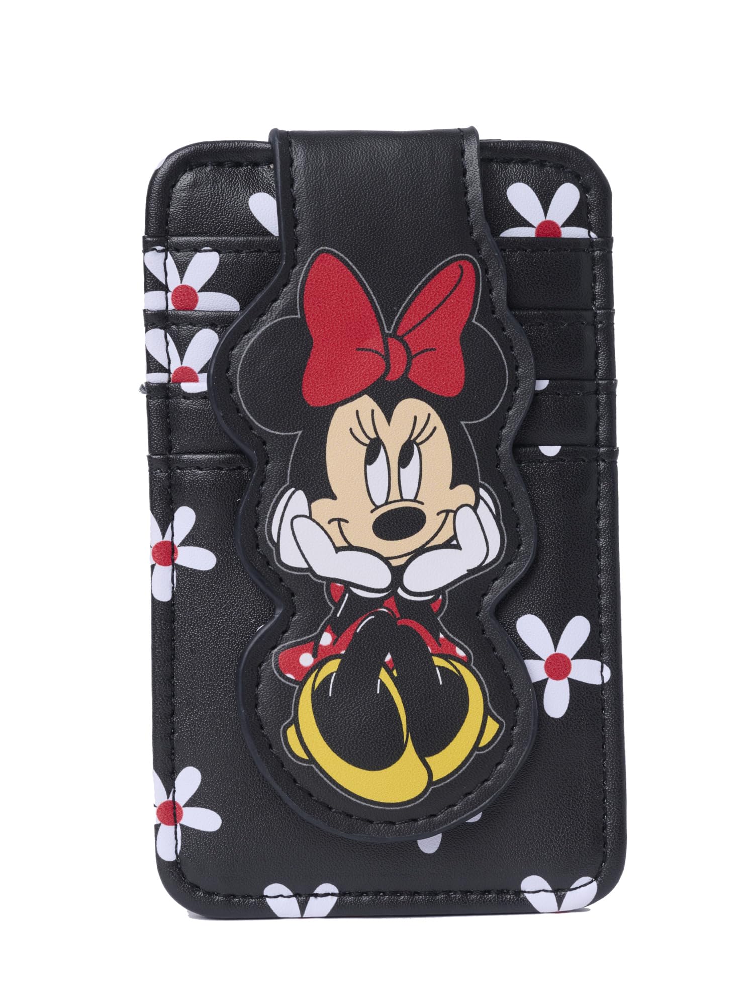 Disney Card Holder Women Slim Wallet Small Minnie Mouse Black