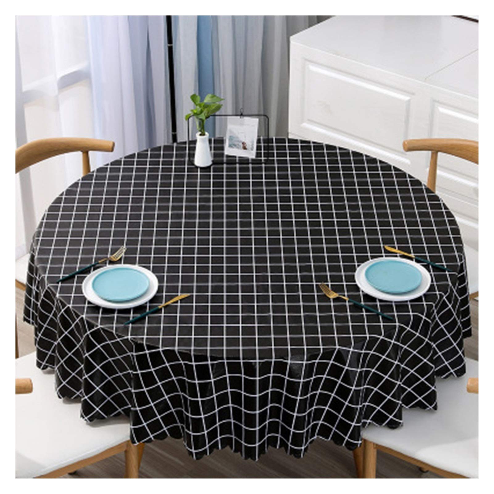 Nappe de restaurant et maison style européen ronde 220cm anti-brûlure pour repas de famille