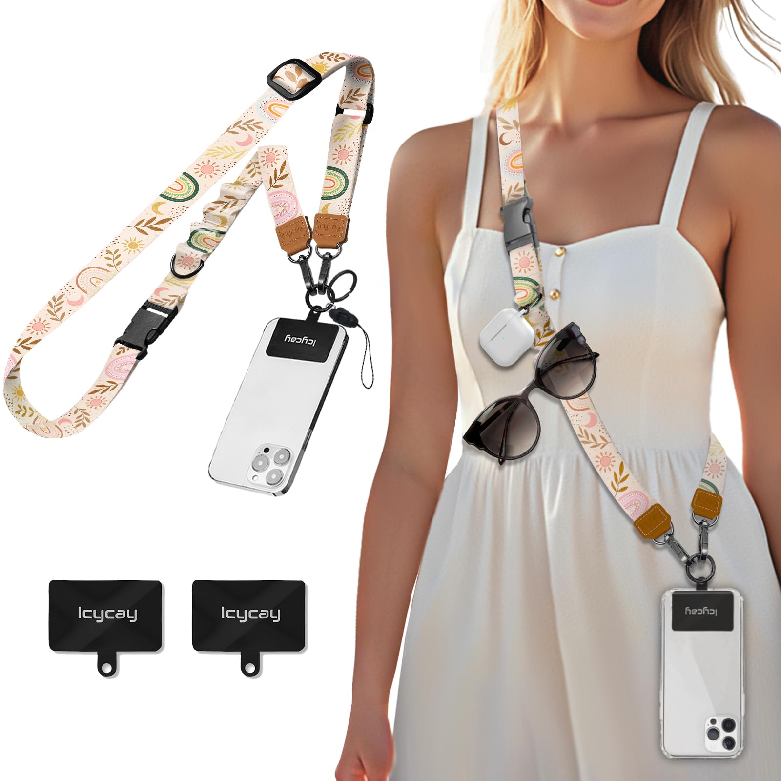Icycay Phone Lanyard Crossbody Strap Neck Adjustable Teacher Women Boho
