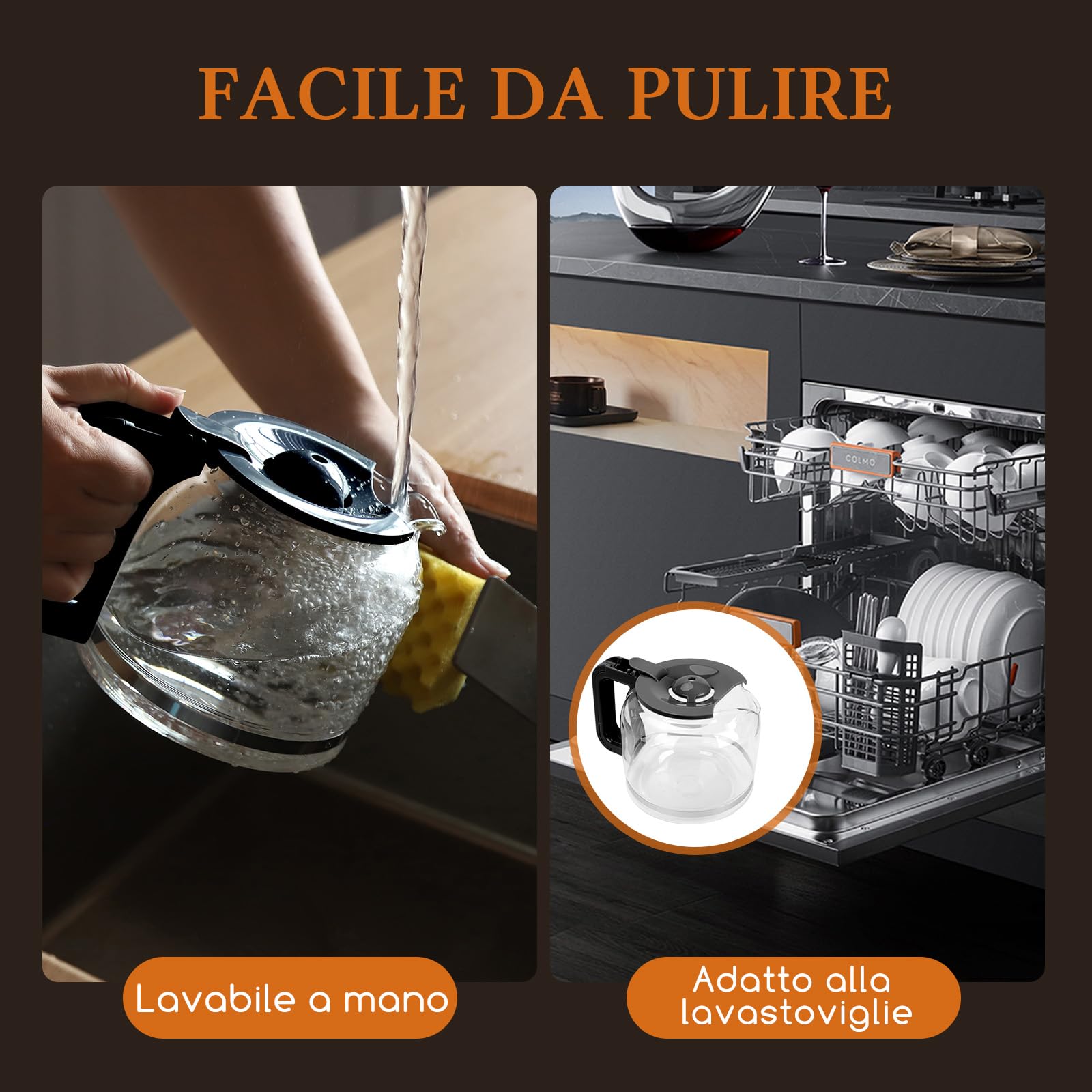 Taylor Swoden Caraffa in Vetro per Macchine da Caffè Americano Taylor Swoden 300105QUK – Capacità 12 tazze (1,5 L), 950 W, Nero