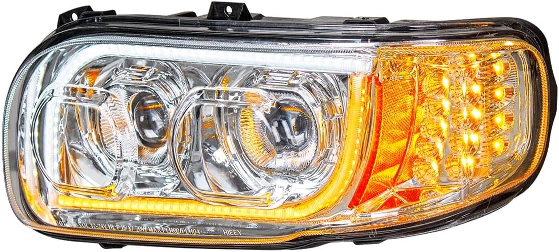 United Pacific 31144 Headlight Assembly, LH, LED, Black Housing, High/Low Beam, with LED Signal Light, Position Light and Side Marker