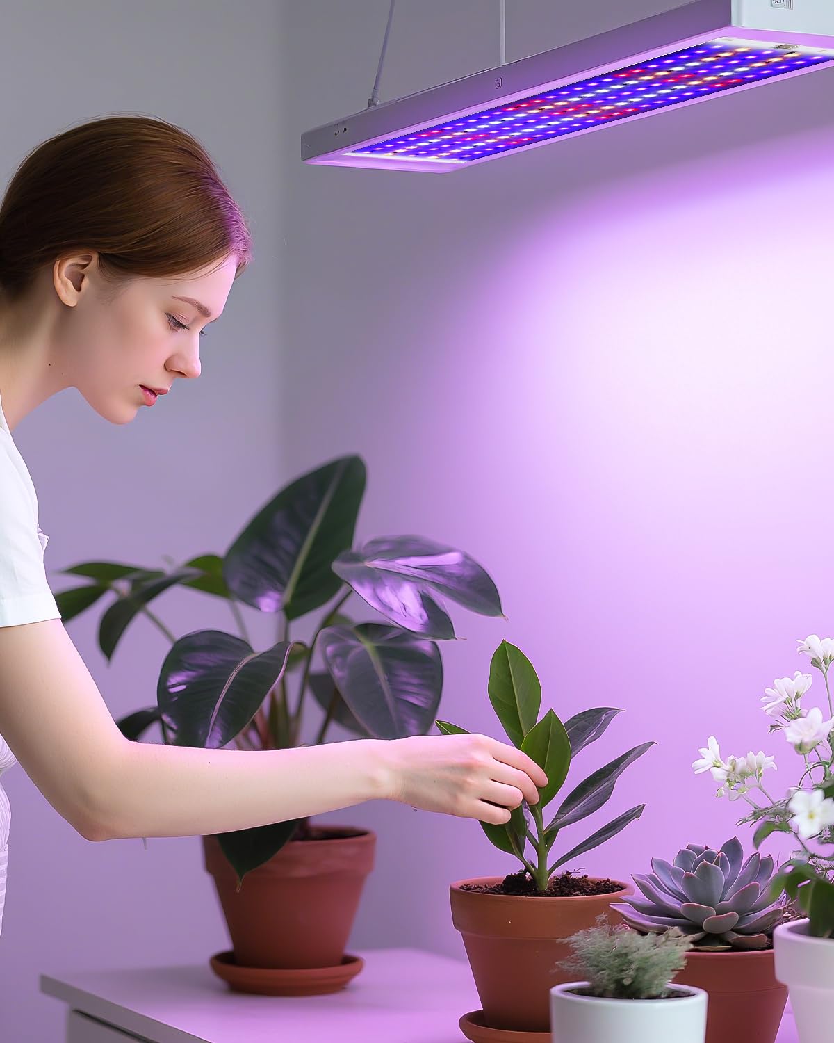 PERMUST Lámpara de Planta, Lámpara de Cultivo,Lámpara de Planta de Espectro Completo,con 540 Leds,Luz para Plantas de 10 Niveles Regulable,Grow Light para Plantas de Interior,Verduras,Flores 4 Piezas