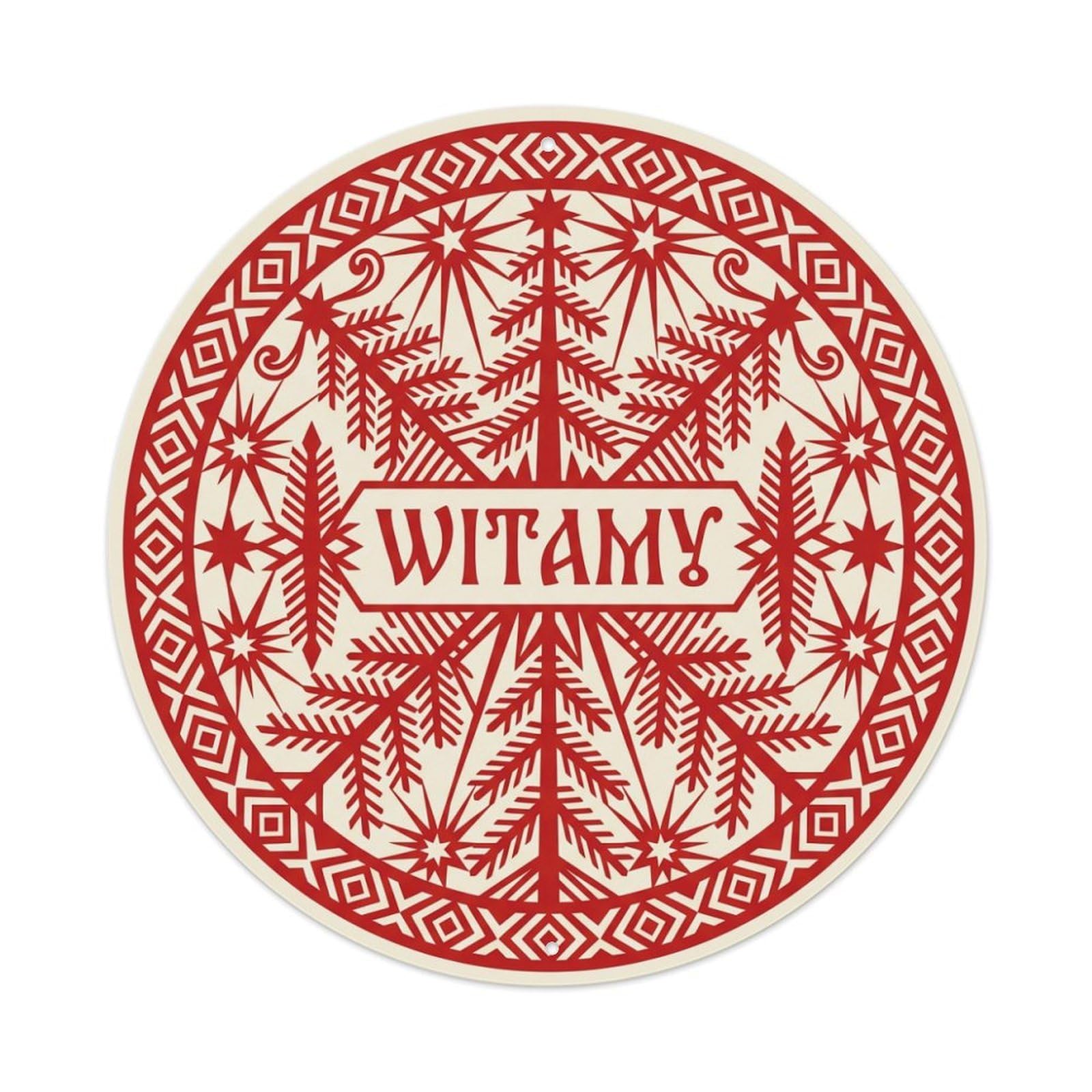Fyrn Style Metal Tin Sign Vintage Polish Folk Art Witamy Welcome Kurpie