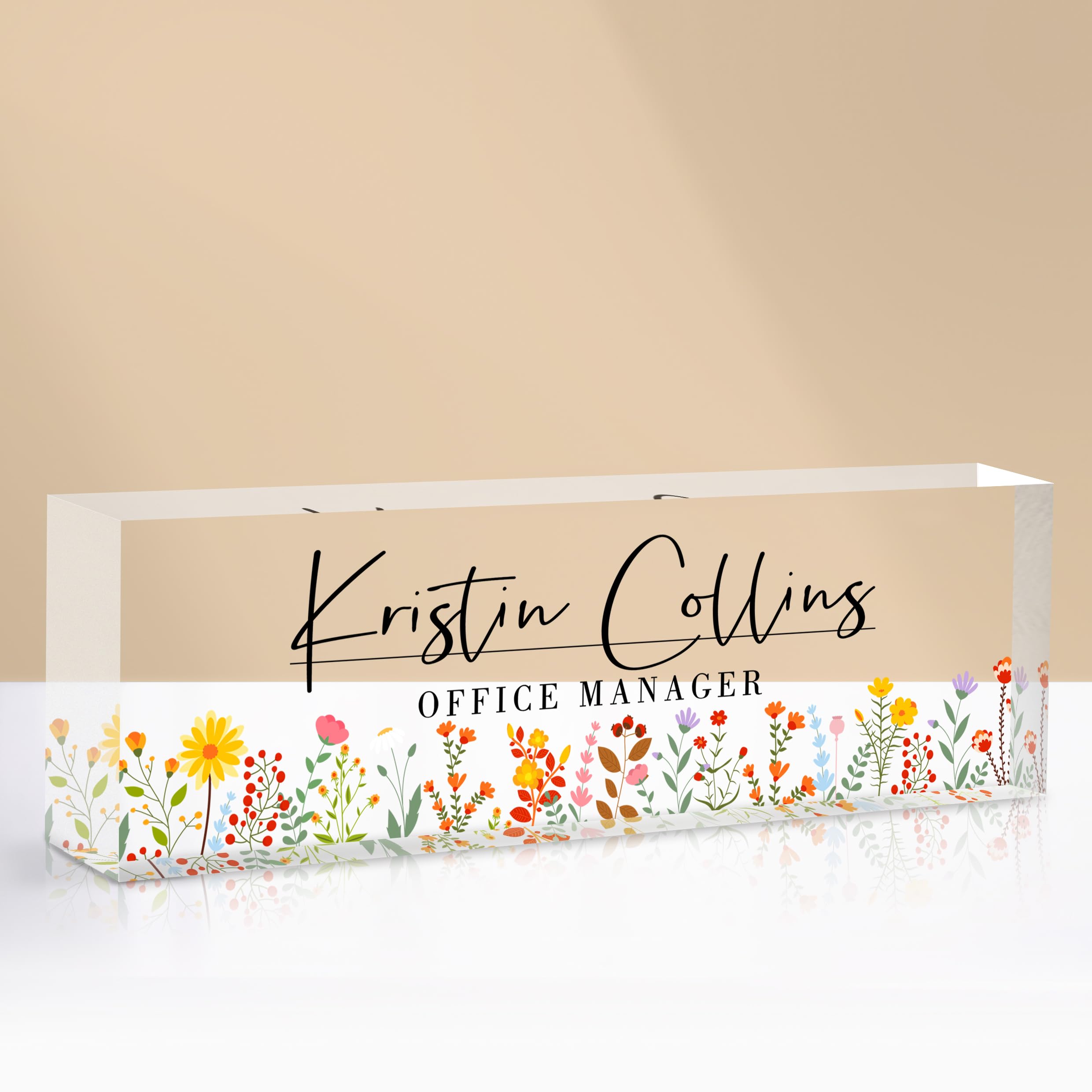 Custom Name Plate for Desk, Acrylic Office Decor For Women Men, Personalized Office Desk Accessories, Teacher Employee Appreciation Gifts For Social