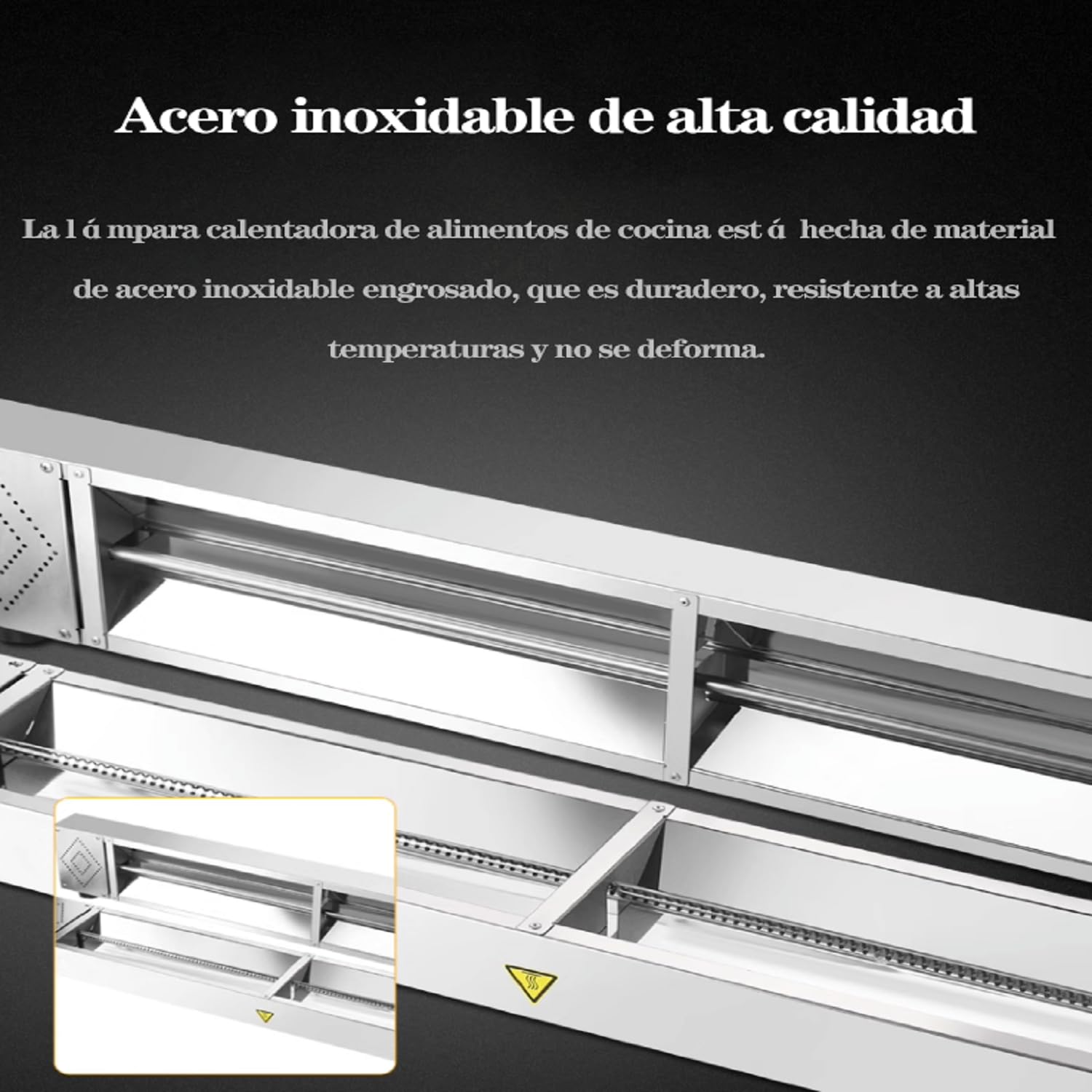 Lampara Calor Cocina, Temperatura Ajustable 30-80℃(120cm) | Suspension Lampara de Calor Alimentos para Cocina, Restaurant, Acero Inoxidable Lampara Calienta Platos Cocina y Buffets