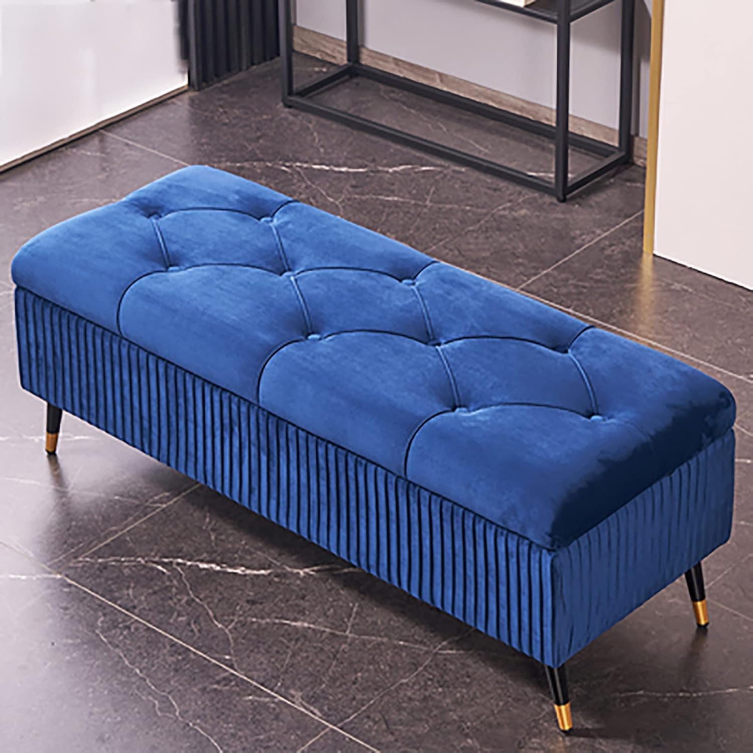 Banc de rangement en velours pour ranger vos affaires et décorer votre chambre