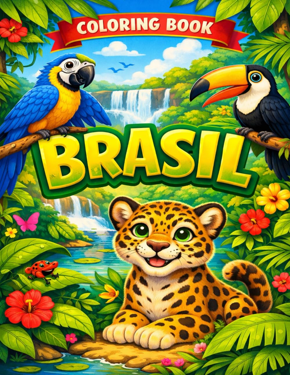 Brazil Coloring Book: A Journey Through Tropical Landscapes and Wildlife: Relaxing Landscapes of the Amazon, Pantanal, and Cerrado for Adults and Teens