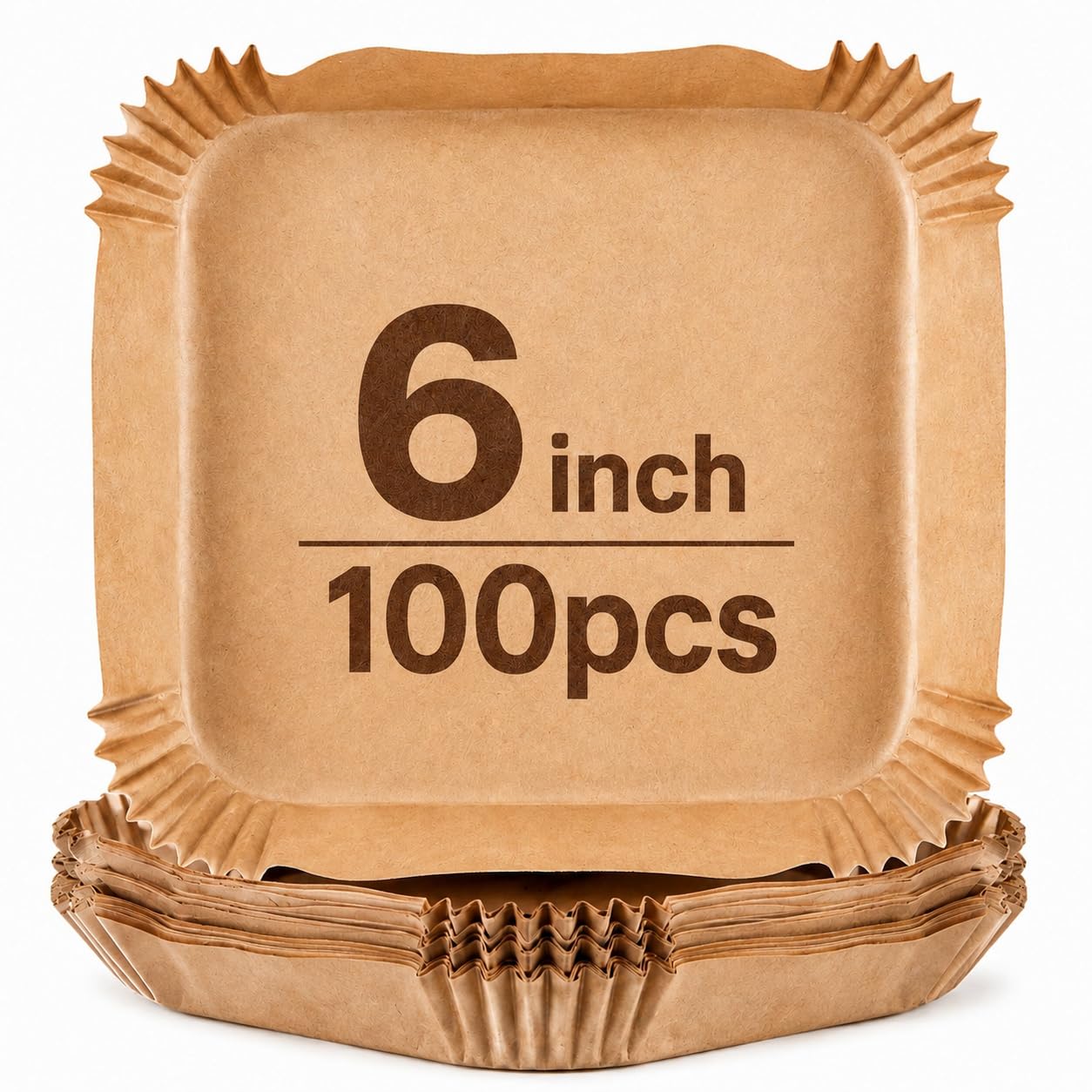 Air Fryer Disposable Paper Liners 100 Pcs, 6 Inch Square | Natural Wood Pulp, Oil & Water Proof, Heat Resistant 230°C, Multipurpose Use, Nonstick Surface-image-25