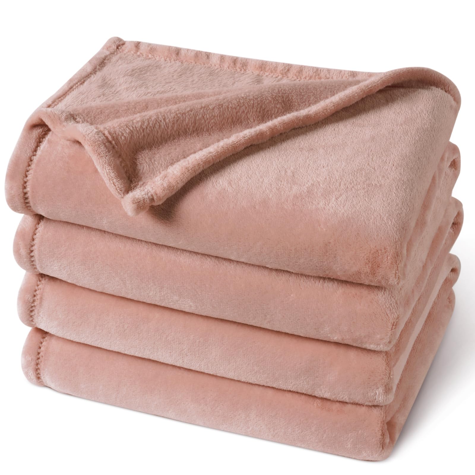 phf ultra soft fleece blanket king size, no shed no pilling luxury plush cozy 300gsm lightweight blanket for bed, couch, chair, sofa suitable for all season, 108" x 90", rose pink