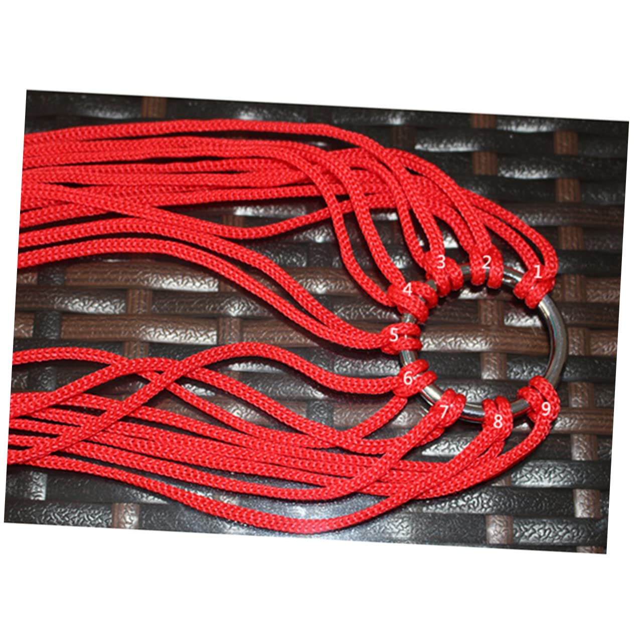 BESPORTBLE Durable Nylon Hammock for Outdoor Leisure Portable Hanging Bed with Mesh Design for Camping Hiking and Travel Lightweight Red Hammock for Relaxing by Pool Lake