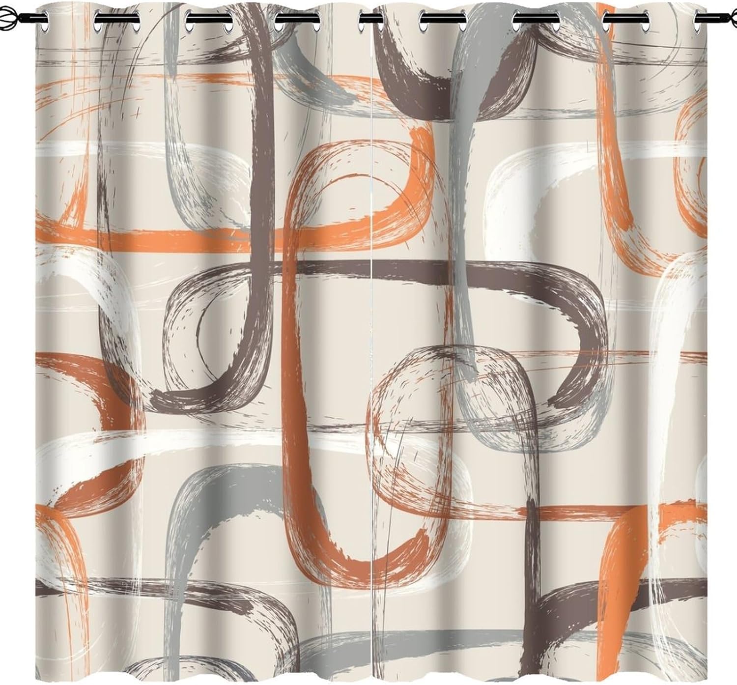 Rideau occultant en polyester à motif abstrait 3D lot de 2
