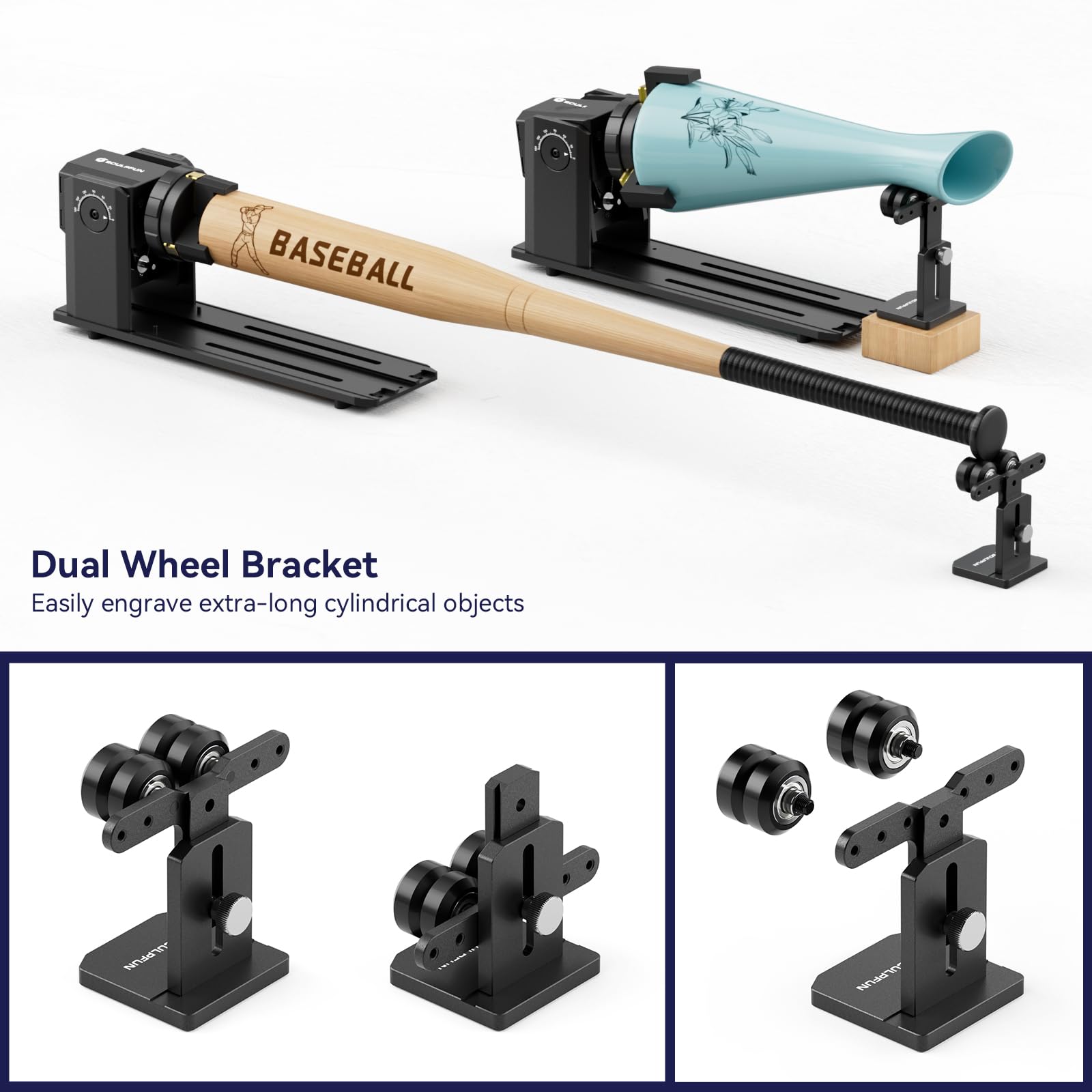 SCULPFUN RA Pro Laser Rotary Roller, Rotary Chuck per macchina per incisione laser, modulo di rotazione dell'asse y, con angolo regolabile di 180°, per oggetti cilindrici, oggetti rotondi irregolari,