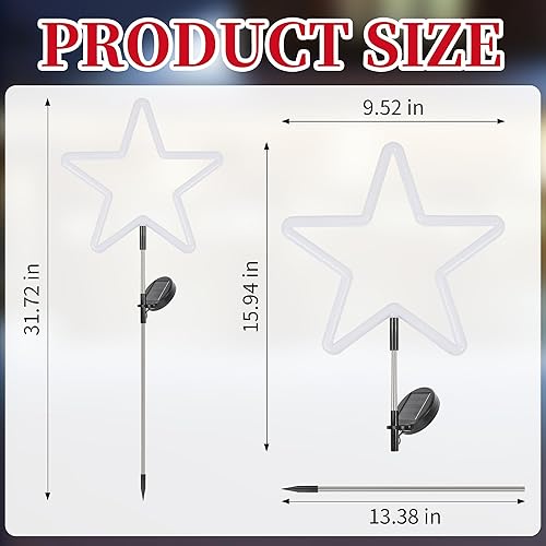 Miniatura 3 de Luces solares de Navidad para caminos al aire libre, paquete de 3 luces solares de estrella para pasarela con estacas, impermeables, color blanco