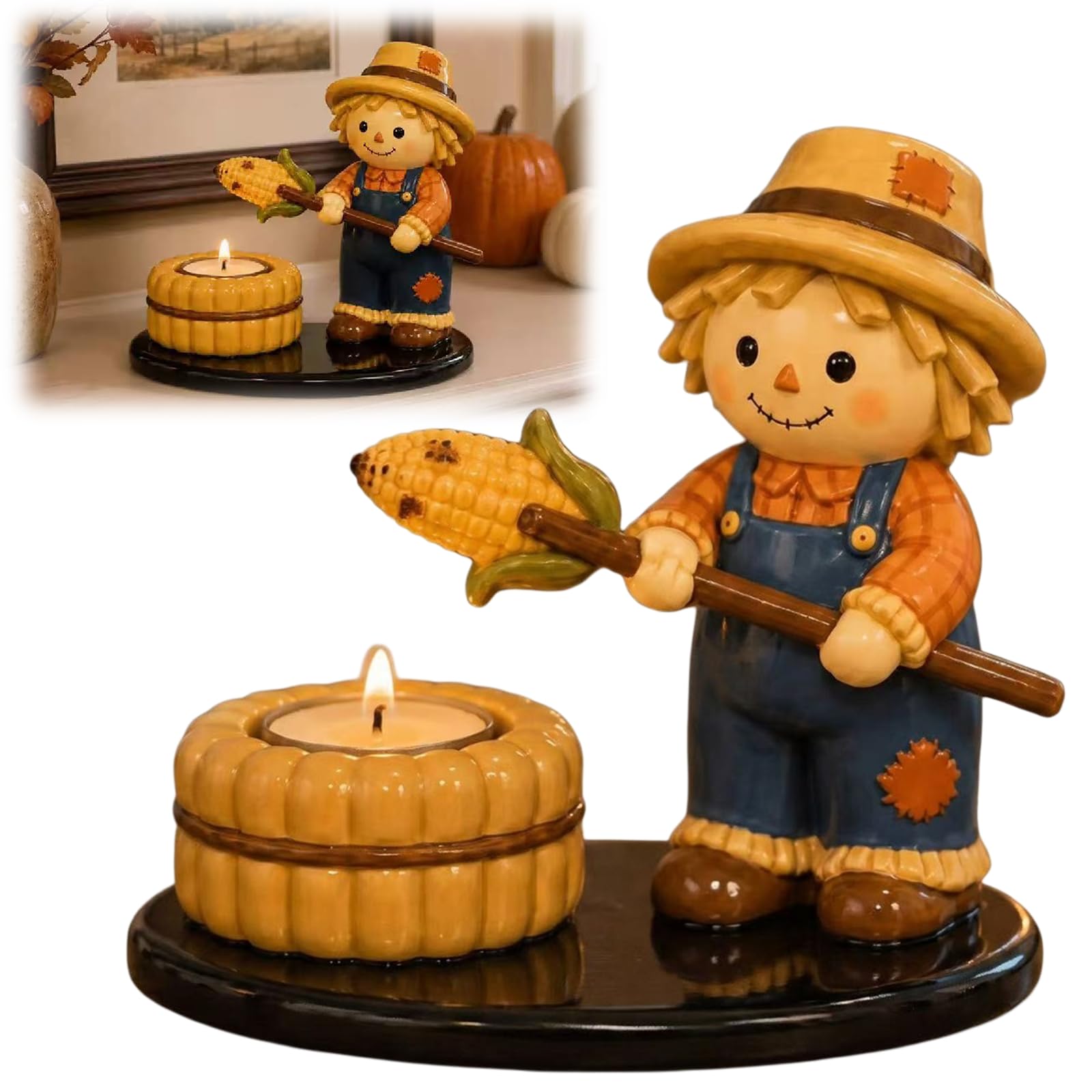 Halloween Campfire Tealight Holder, Ghost Mummy & Scarecrow
