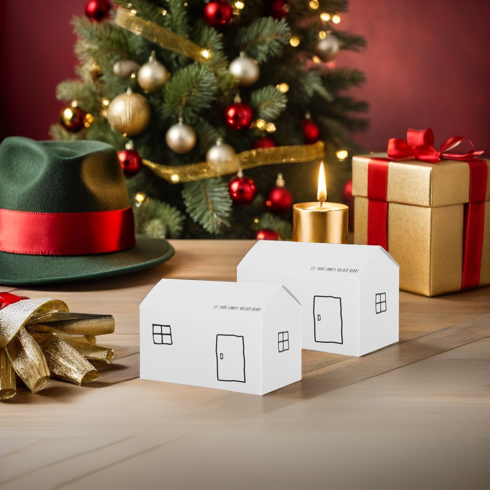 50 pezzi Scatole Regalo Casa Confezione Piccola per Dolci e Caramelle Scatole di Carta per Feste Matrimonio e Natale Facili da Montare Design Elegante e Protettivo