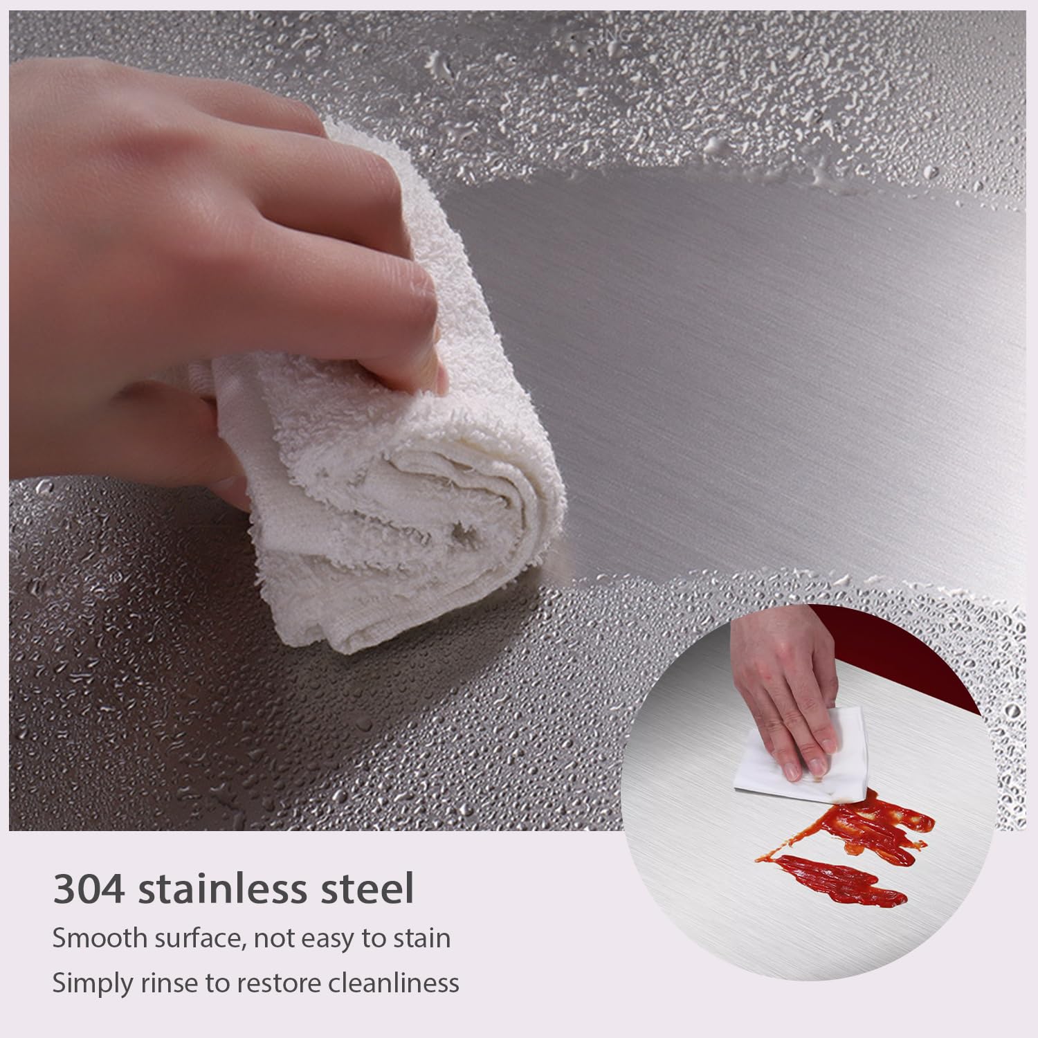 Tableros De Corte De Acero Inoxidable Para Cocina, 304 Tablas De Corte Para Amasar Las Vegetales De Masa De Pan Enrollable, Fácil De Limpiar(Size:60 * 50 * 1.5cm)
