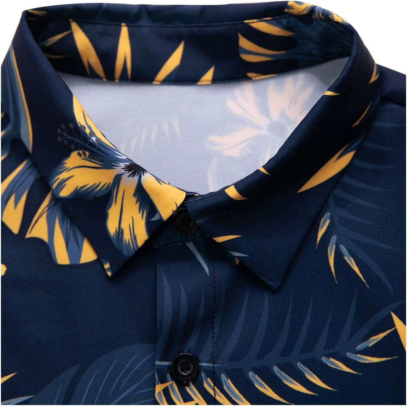 Men's 2 Piece Short Sets Outfits Button Down Floral Shirts and Drawstring Waist Shorts Tracksuits - Image 3