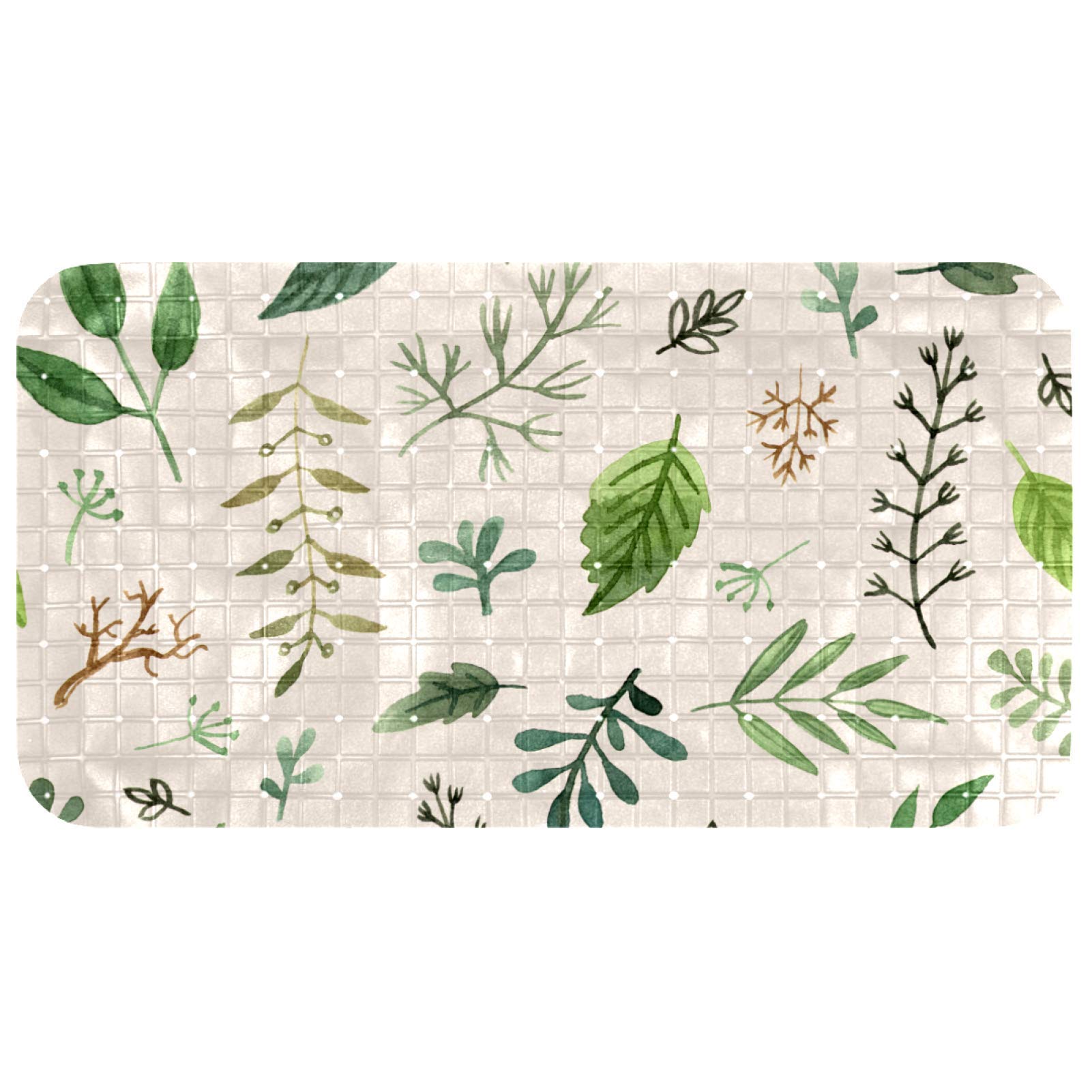 Tapis de bain Bennigiry avec herbes et brindilles tapis douche anti-dérapant 35x67 cm