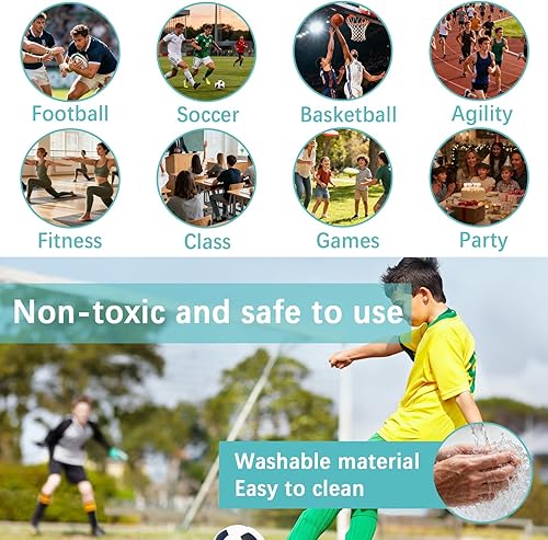 Miniatura 5 de 31 unidades de conos planos de 6 pulgadas, marcadores de puntos, conos de fútbol, marcadores de cancha de campo, puntos de sentarse, discos planos,